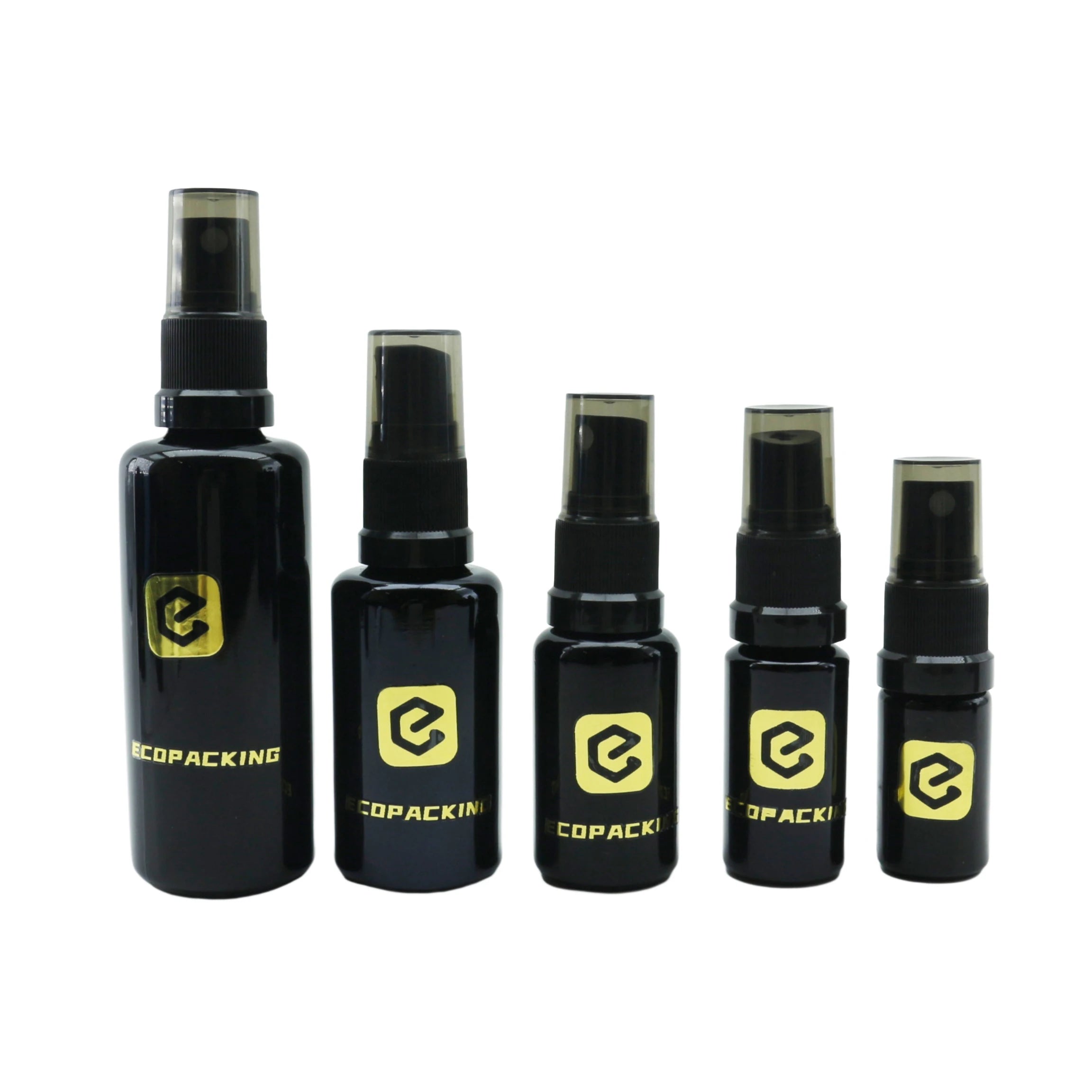 Skincare Packaging 5ml 10ml 15ml 30ml 50ml 100ml Pump Spray Serum Oil UV Black Glass Bottle