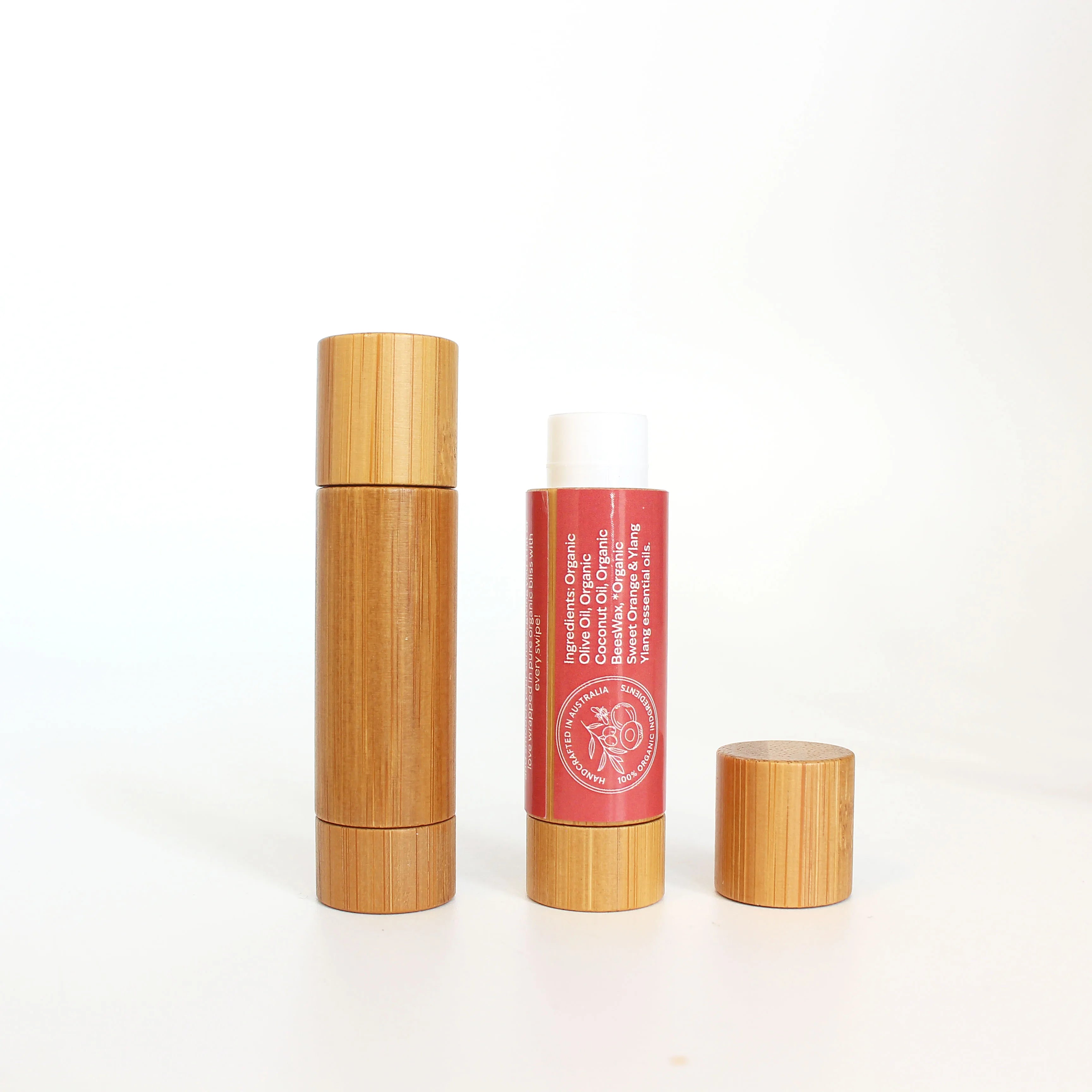 Biodegradable Empty Lip Balm Containers 5g Bamboo Wooedn Lipstick Tube Packaging - 图片 5