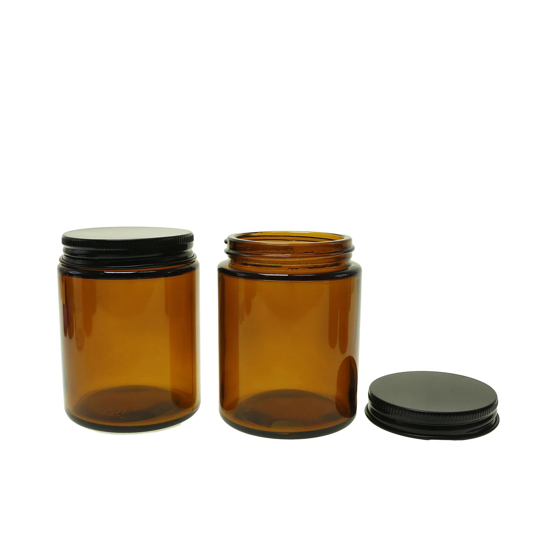 Wide Mouth Cosmetic Round Amber Glass Jar 200ml 250ml 500ml for Candle Packaging - 图片 6