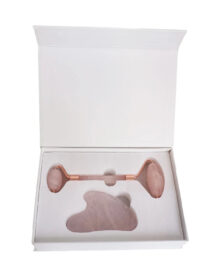 Wholesale Best Rose Quartz Real Jade Gua Sha Crystal Face Roller Set Massager Guasha Stone Home Use Face Lift Body Massage Tools