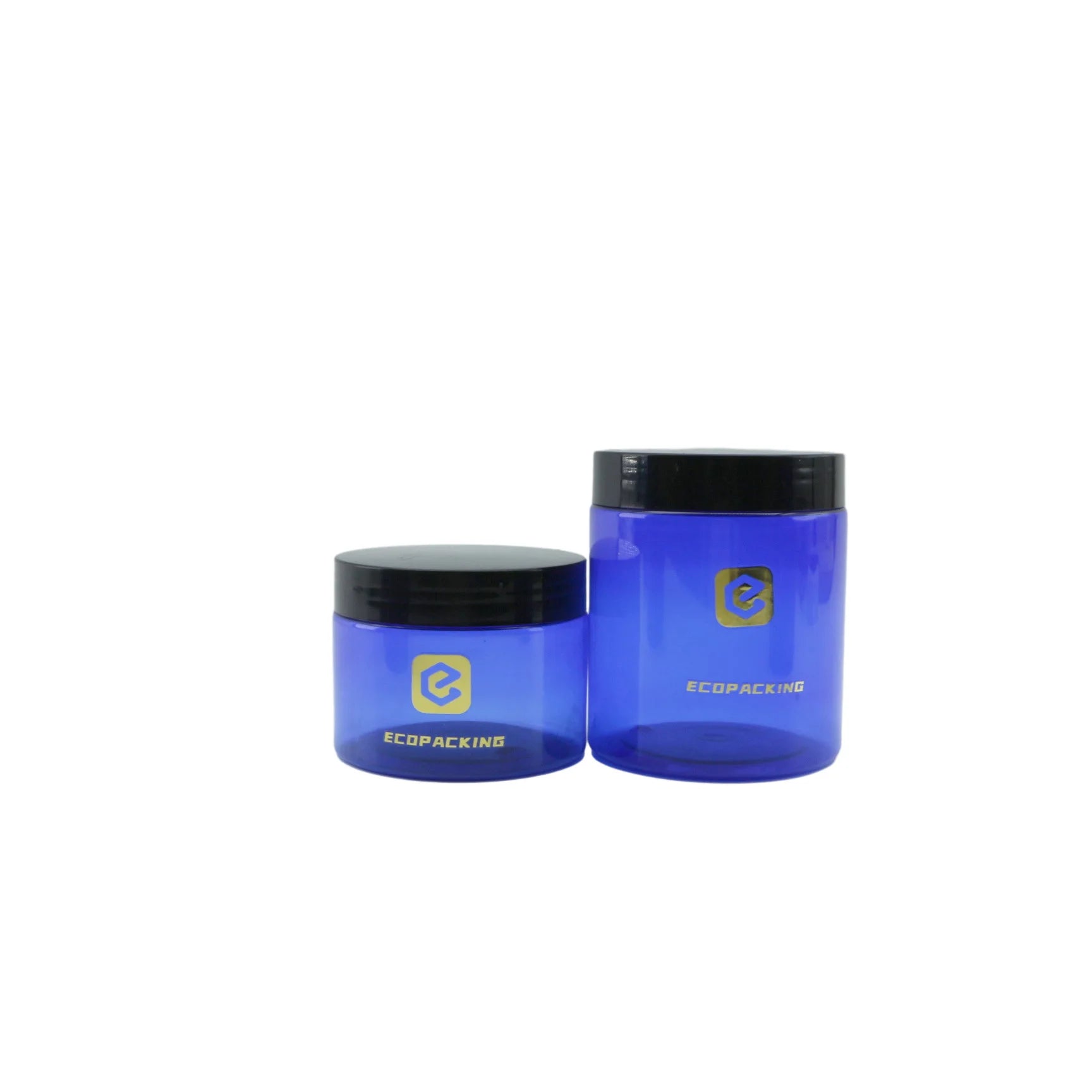 Wholesale 1oz 2oz 4oz 8oz 16oz 32oz Blue PET Plastic Facial Care Jars Recyclable Cosmetic Packing for Hair - 图片 2