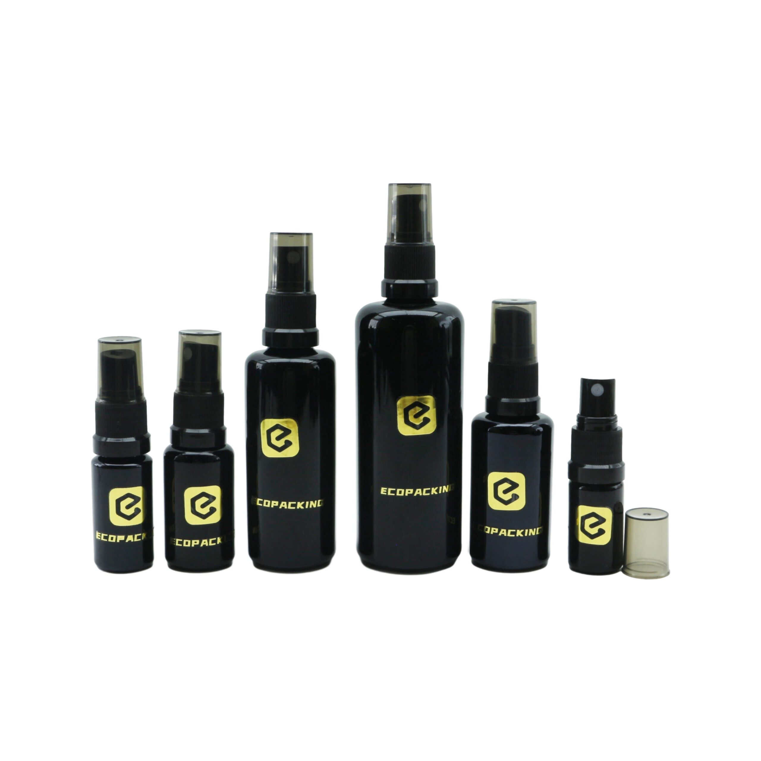 UV protection Black Dark Violet Glass Essential Oil Bottles Glass Fine Mist Spray Pump Bottle - 图片 2
