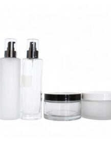 Wholesale 200ml Cosmetic Beauty Cream Container Skin Care Frosted Clear Glass Serum Lotion Oil Pump Bottle