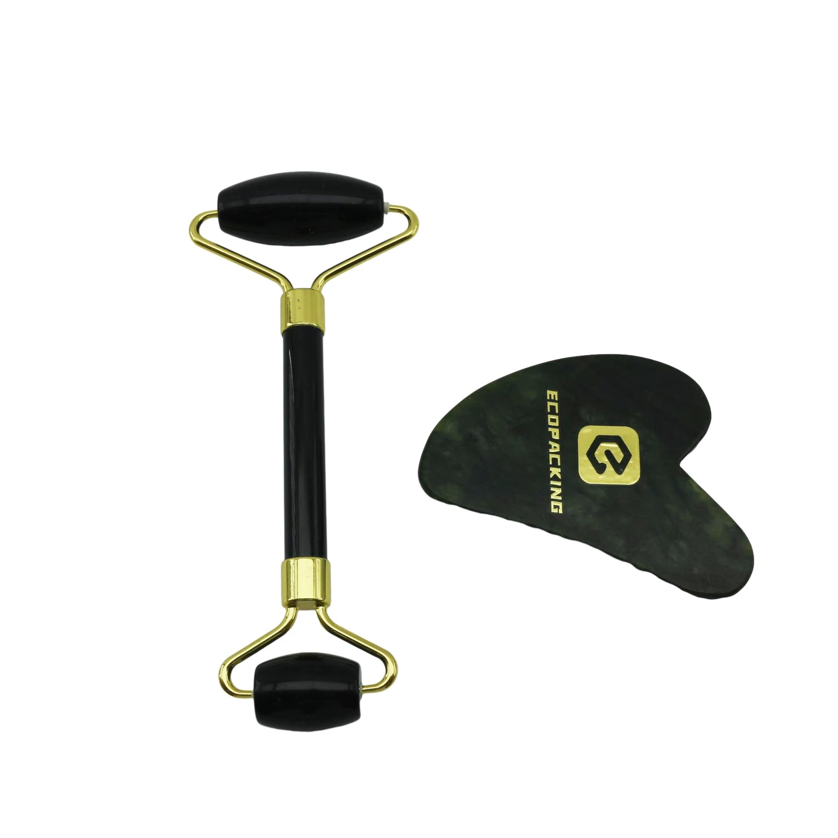 Rose Quartz Face Roller and Gua Sha Massager Kit Crystal Stone Guasha Facial Beauty Tool Custom Jade Roller and Gua Sha Set A888 - 图片 3