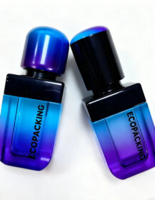 5ml 6ml Custom Blue Luxury Lip Serum & Face Cream Dropper Glass Bottle with Gold Stamping for Essential Oils and Eye Drops