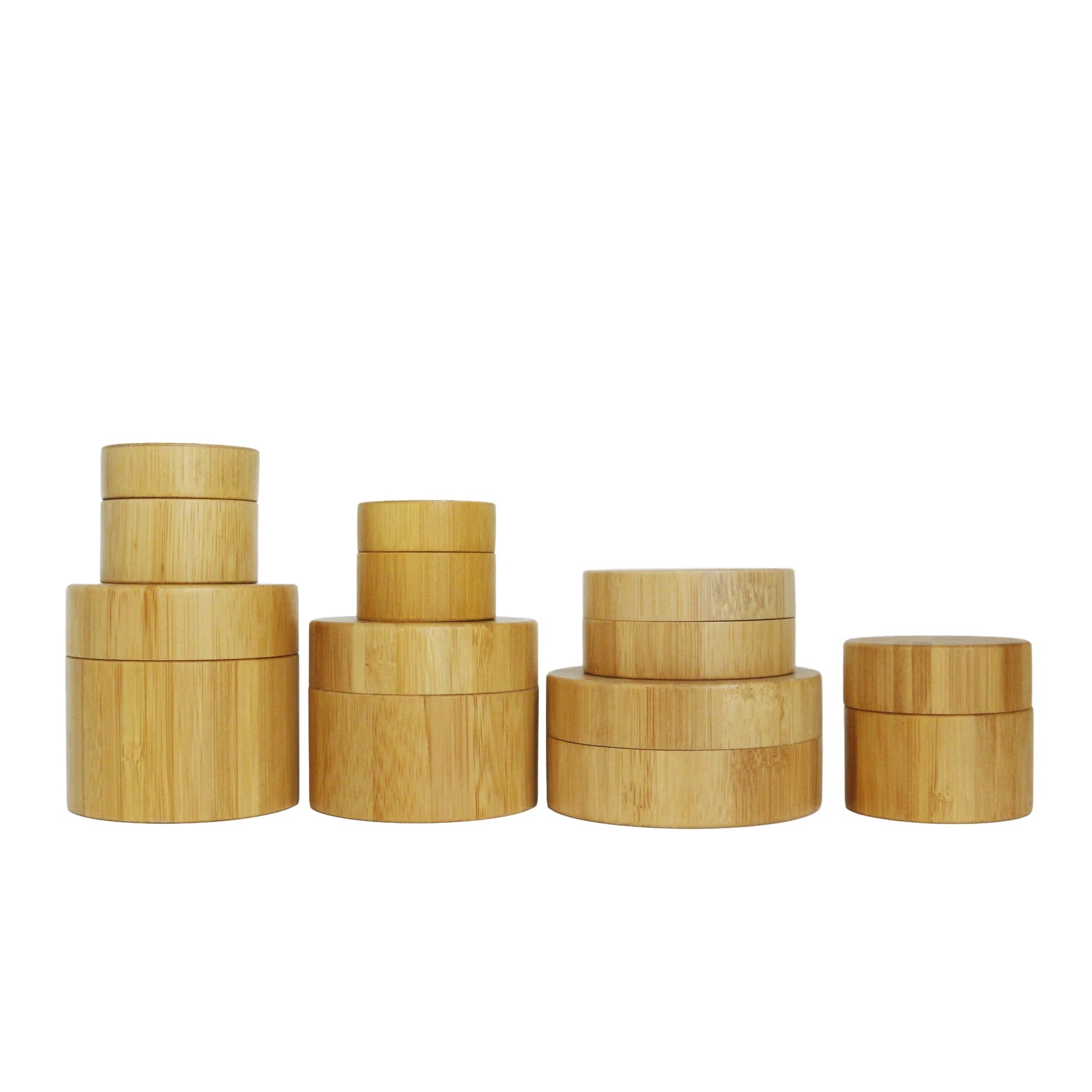 Refillable Empty Round Custom Wooden Bamboo Cosmetic Cream Jar with Lid for Beard Balm Body Butter Night Cream - 图片 3