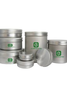 Empty 30ml 50ml 100ml 150ml 250ml 350ml 500ml Round Aluminum Tea Tin Storage Jar Cosmetic Metal Tin