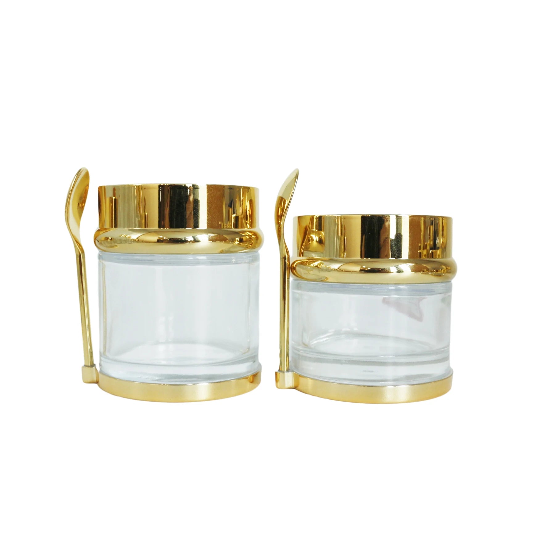 Luxury High-End 30ml 50ml 80ml Round Glass Cosmetic Cream Jars with Spatula Spoon for Eye Cream Mascara Skin Care Serums - 图片 2