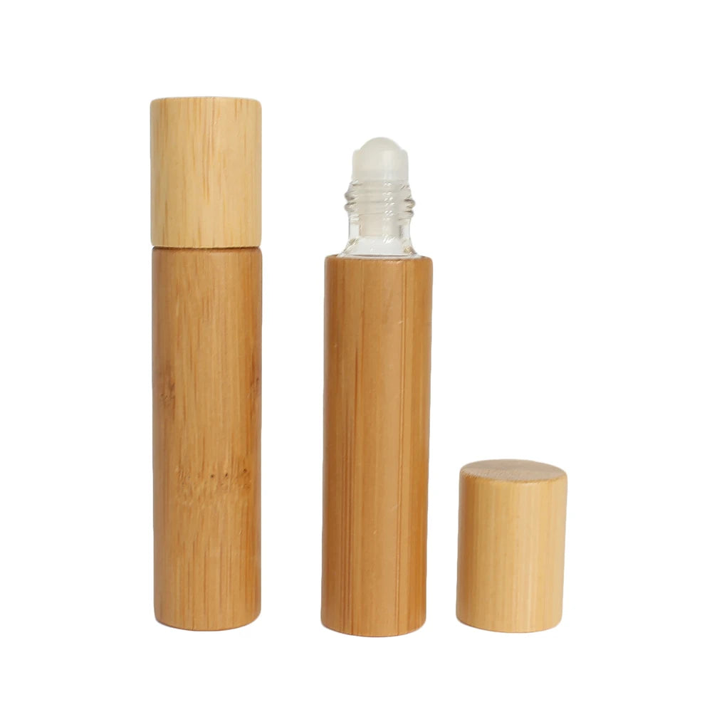 Luxury Empty Perfume Oil Roller Bottles 5ml 10ml 15ml Bamboo Roll on Bottle M888 - 图片 6