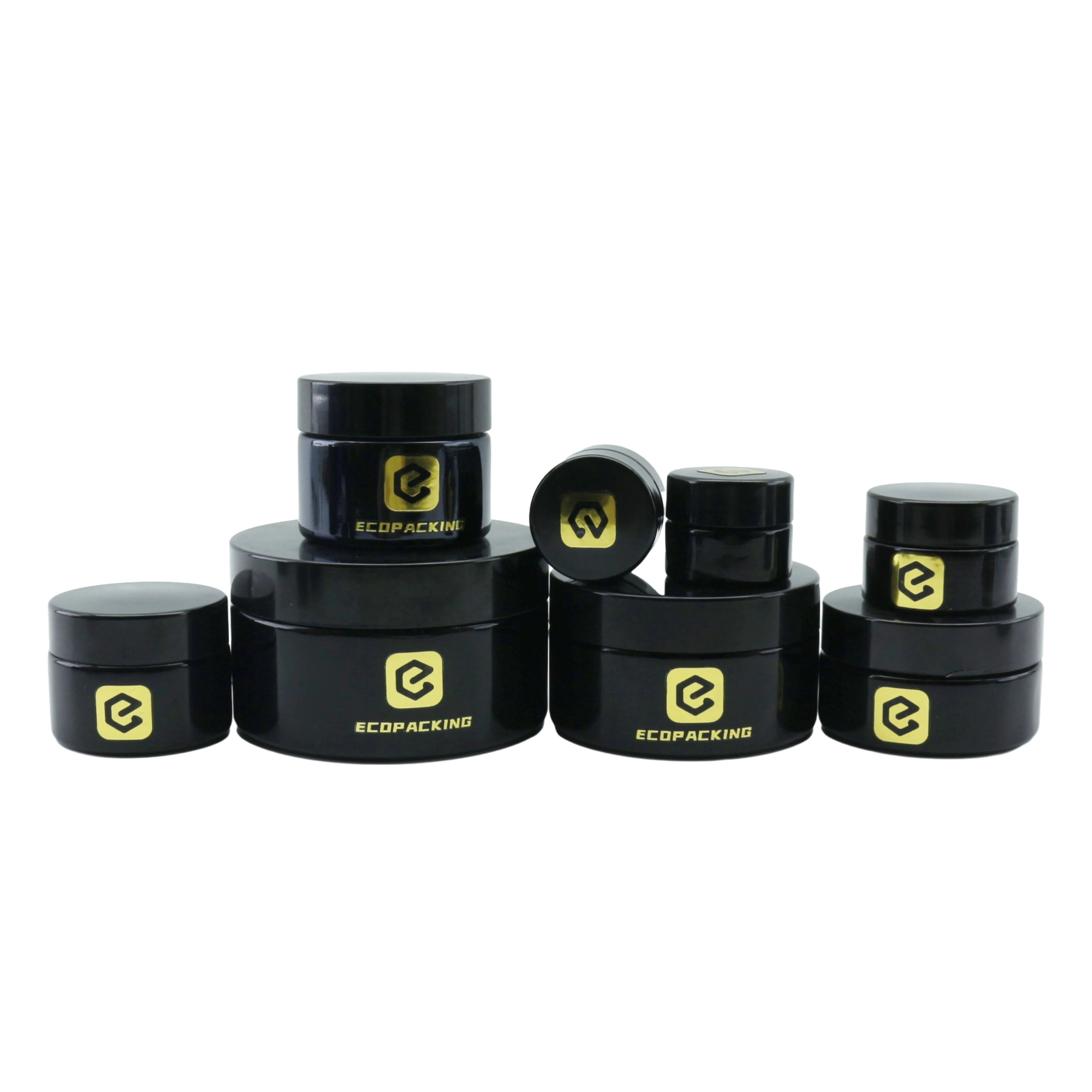 5ml 15ml 30ml 50ml 100ml 200ml 250ml 500ml 1000ml Dark Violet Glass Jar for Lotion Cream C888 - 图片 5