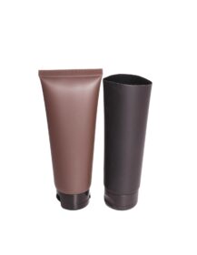 Brown Amber Cosmetic Packaging Plastic Frosted Flip Top Tube Bottles 50ml 100ml 150ml
