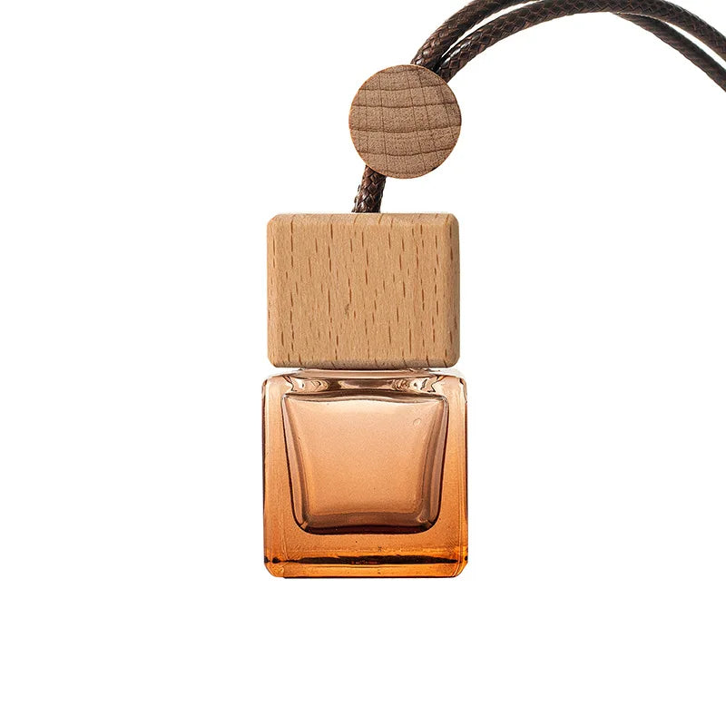 Wooden Top 6ml 8ml 10ml Empty Hanging Car Perfume Diffuser Air Freshener with Cork Sealing Minimum Order 100pcs
