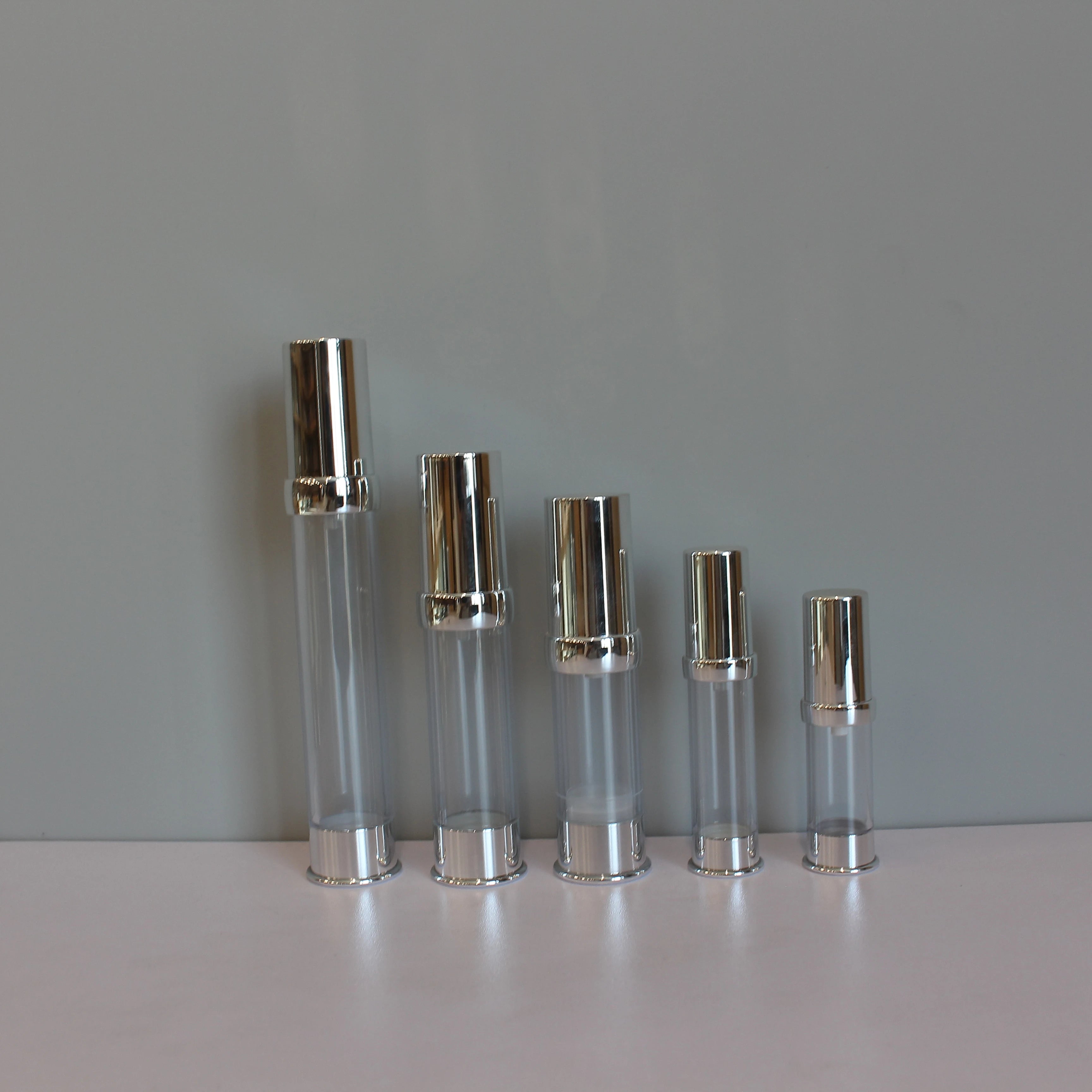 Luxury 5ml 10ml 15ml 20ml 30ml 50ml 80ml 100ml 120ml 150ml Cosmetic Cream Aluminum Silver Airless Pump Bottle for Lotion - 图片 5