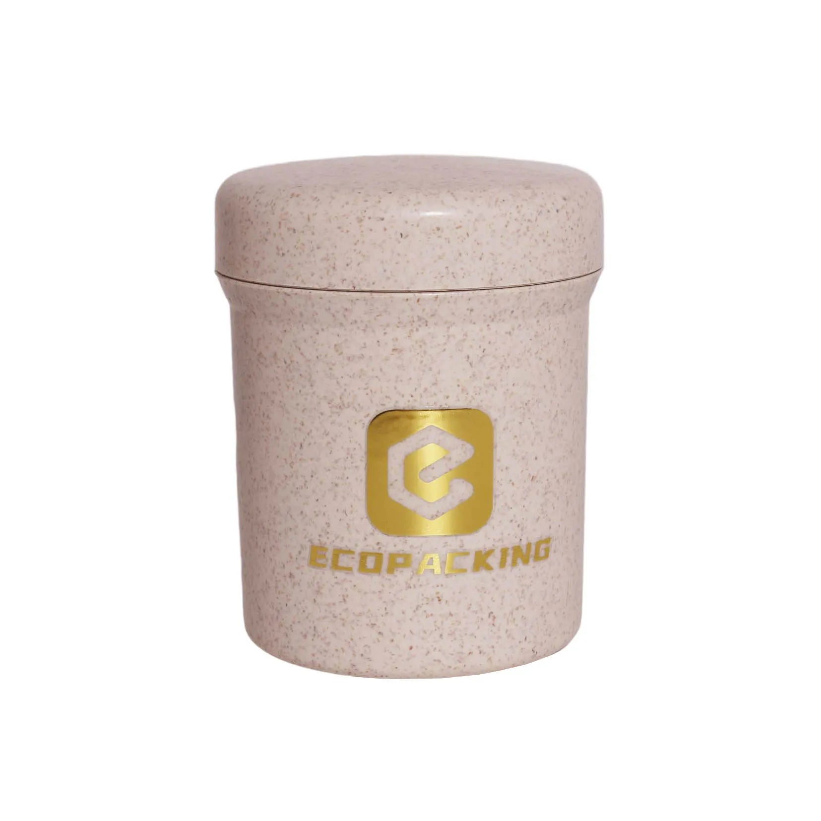 Wide Mouth Cosmetic Jar 250ml 8oz Custom Wheat Straw Plastic Jars with logo - 图片 2