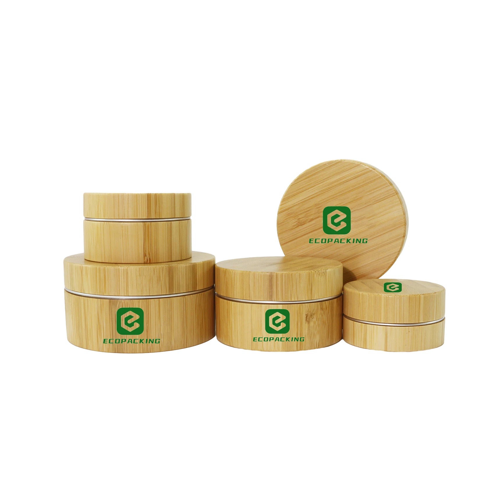 Eco-friendly 10ml 15ml 30ml 50ml 100ml 150ml Aluminum Jar with Bamboo Lid Cosmetic Cream Jar Bamboo Jars - 图片 2