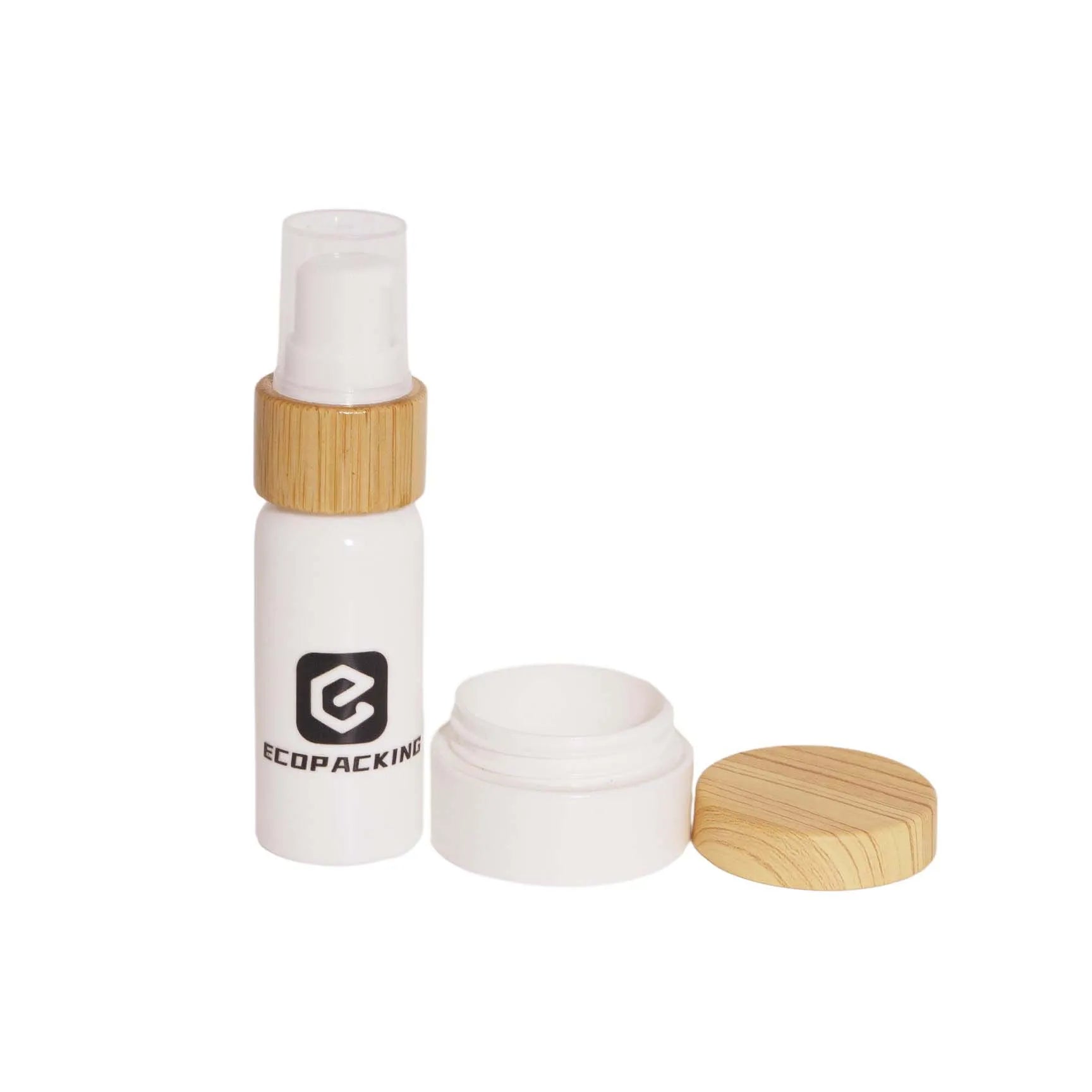 Natural 30ml 50ml 100ml PLA Biodegradable Lotion Bottle with Bamboo Cover for Shampoo and Face Mask Screen Printing Available - 图片 6
