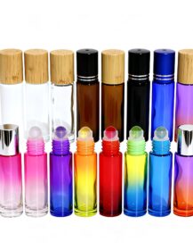 High Quality Roller Bottle 5ml 10ml 15ml Black Glass Perfume Refill Bottle with Roller Ball for Perfume Oil R888