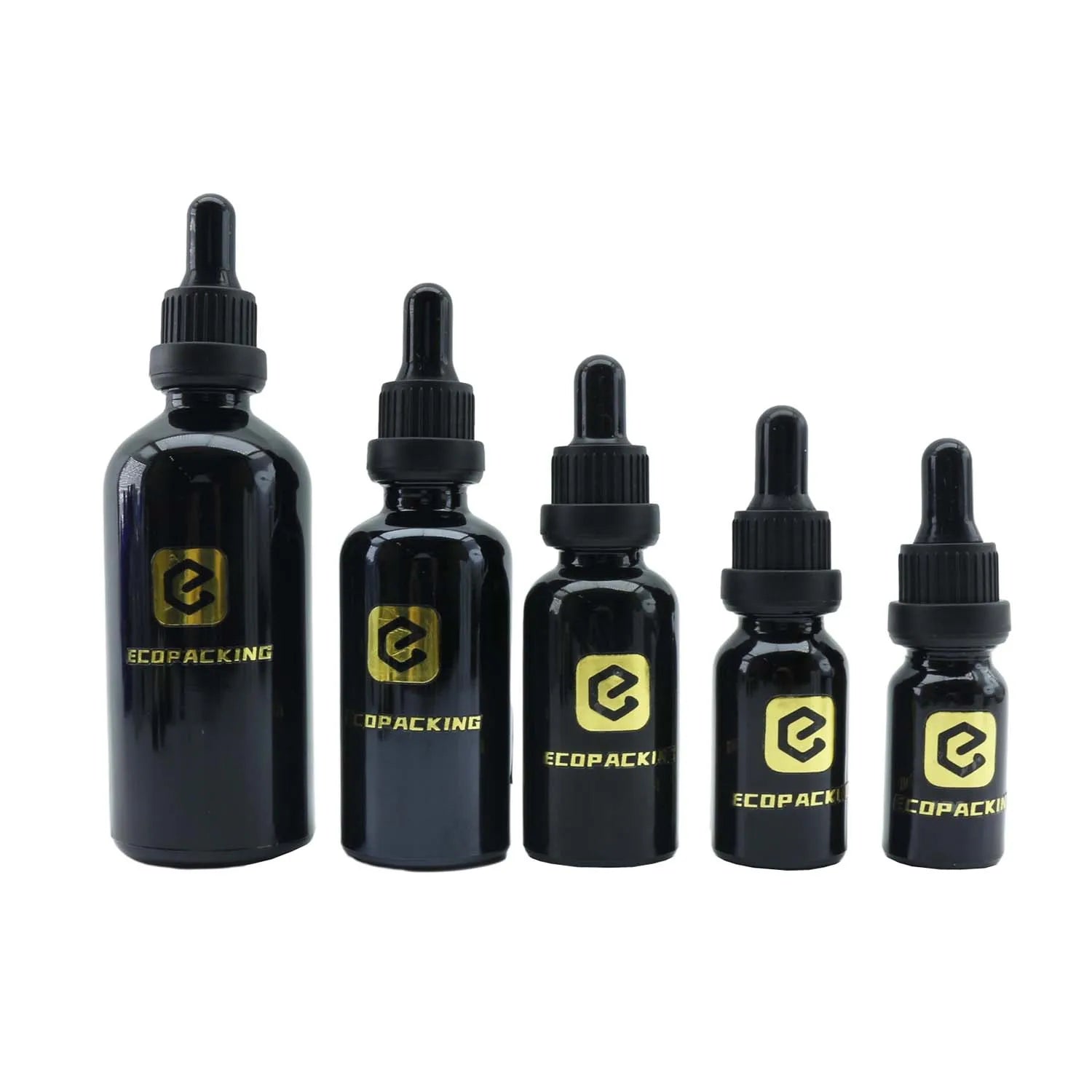 Luxury Olive Oil Empty Black Glass Dropper Bottle 5ml 10ml 15ml 20ml 30ml 50ml 100ml - 图片 5