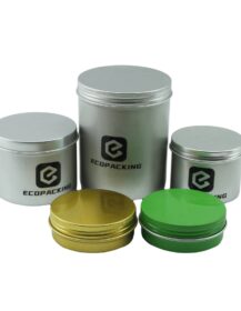 Custom Printed Aluminum Tin 1oz 2oz 3oz 4oz 5oz 6oz Metal Aluminum Candle Tin Can Jars