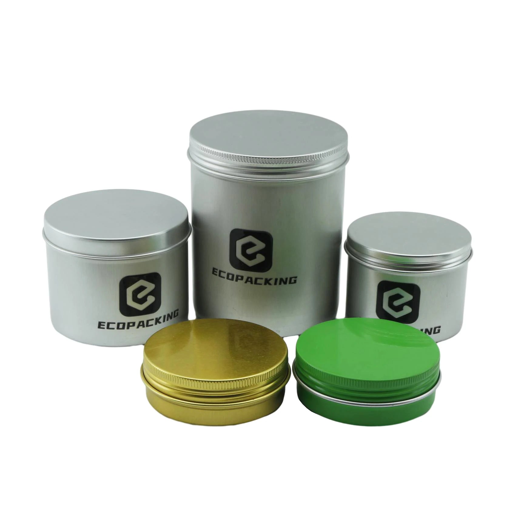 Custom Printed Aluminum Tin 1oz 2oz 3oz 4oz 5oz 6oz Metal Aluminum Candle Tin Can Jars