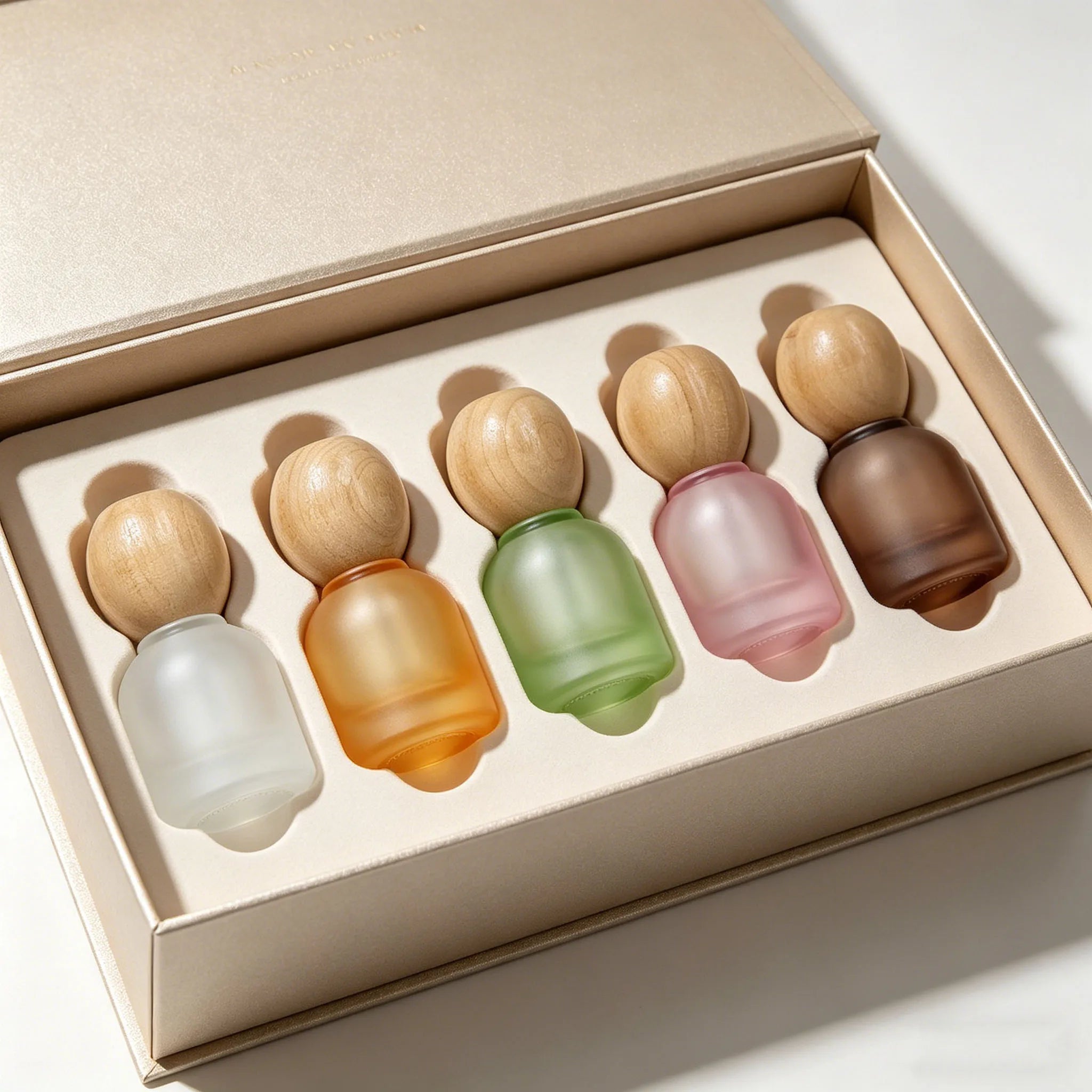 10ml Frosted Glass Roller Bottles with Wooden Ball Cap Empty Refillable Roll on Bottles for Essential Oil - 图片 6