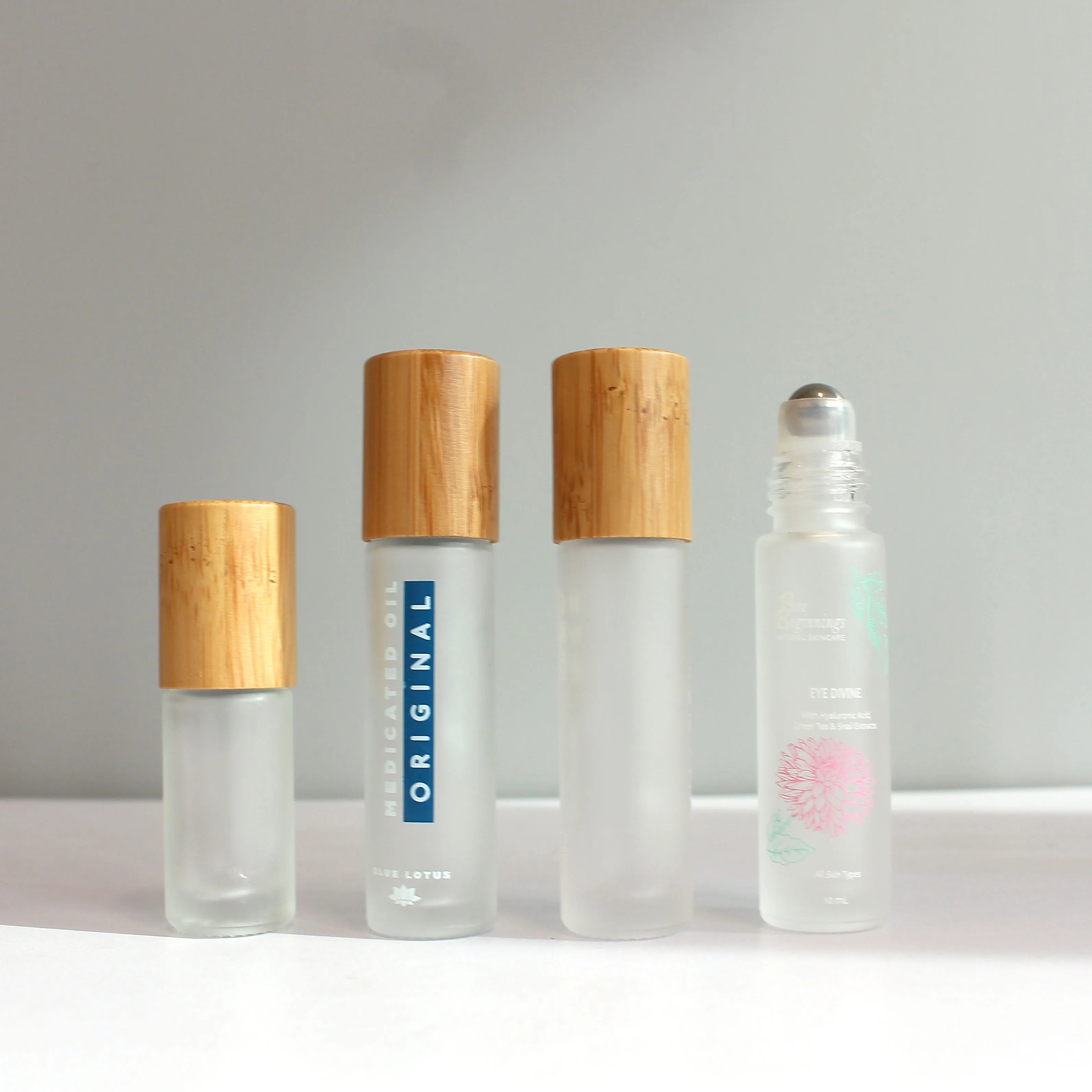 Empty Bamboo Wooden Refillable 10 ml Frosted Amebr Essential Oils Roller Perfume Bottle - 图片 6