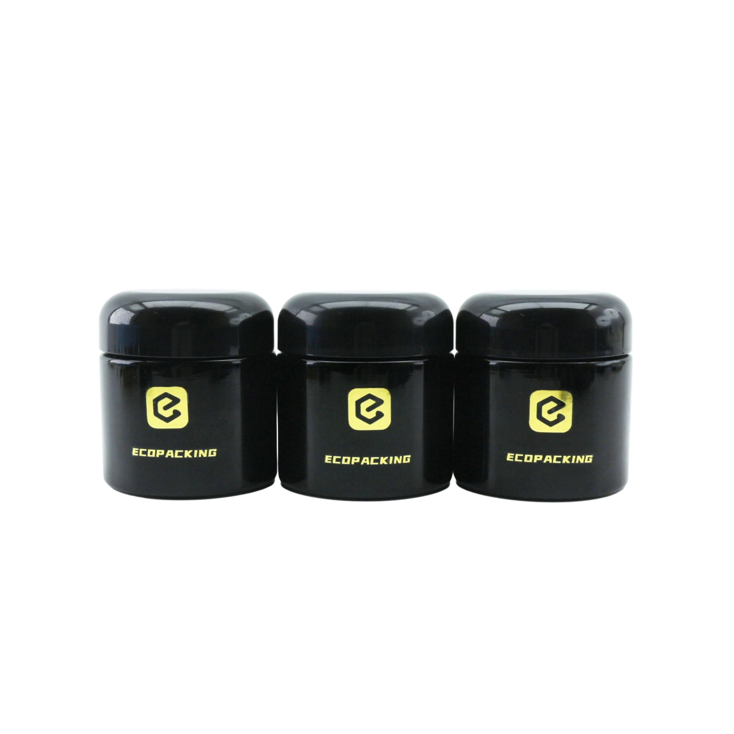 Luxury UV Black Violet Glass Jar 100g Plastic Cap Skin Care Face Cream Concentrate Cosmetic Jar - 图片 2