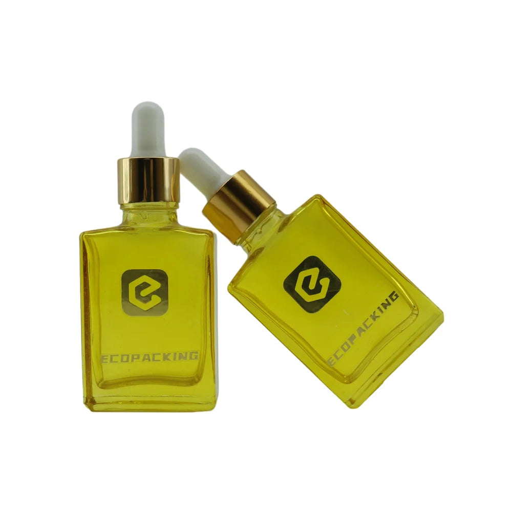 30ml 50ml 100ml Flat Square Rectangle Luxury Dropper Essential Oil Glass Bottles for Body Oil - 图片 4