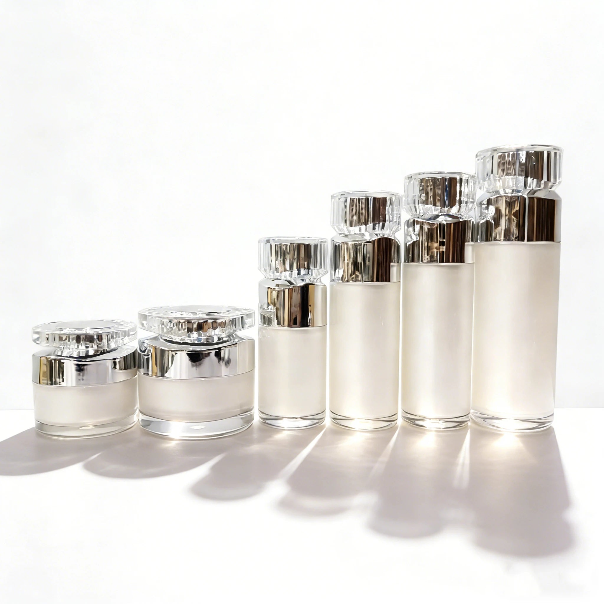 Luxury Acrylic Airless Pump Bottle 15ml 30ml 50ml 100ml 120ml Empty Eye Cream Jar 15g 30g 50g with Lid - 图片 3
