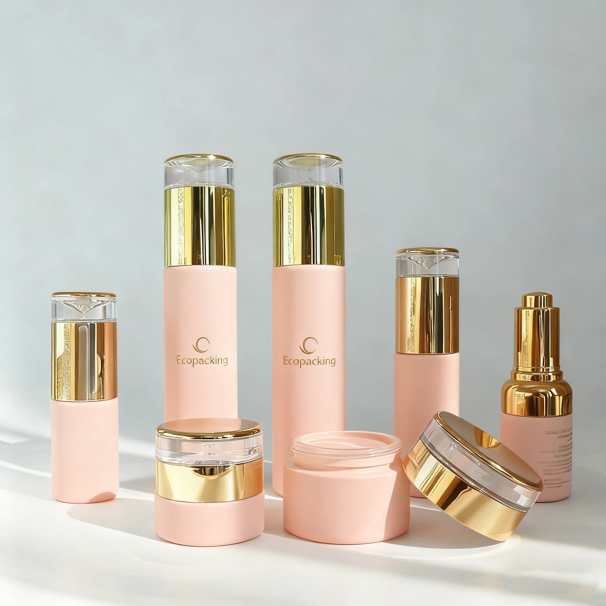 Luxury Empty Skincare Packaging 15ml 30ml 50ml 100ml Glass Lotion Pump Bottle Cosmetic Jar - 图片 4