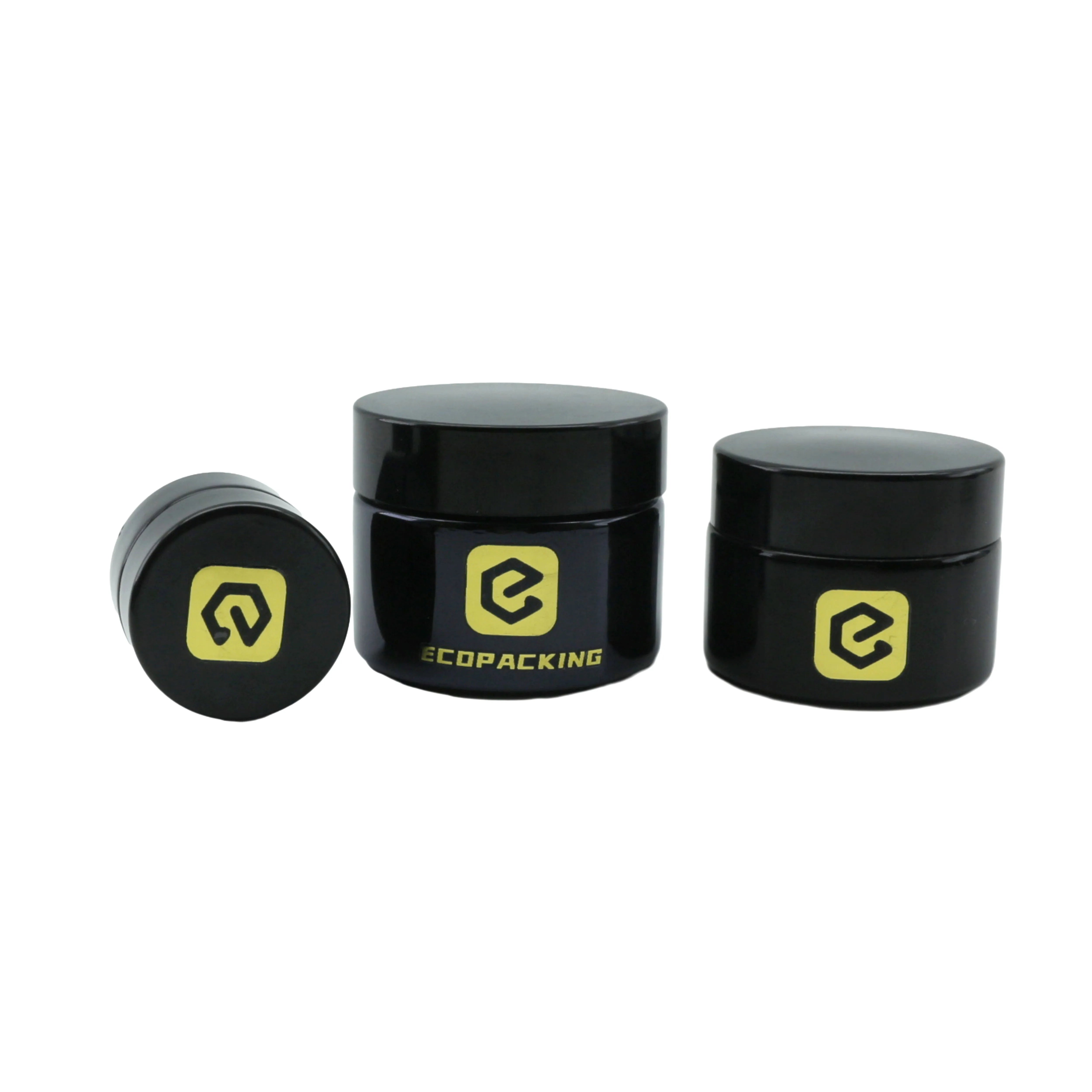Cosmetic Glass Jars 5g 15g 30g 50g 100g 200g Dark Violet Jar Uv Black Glass Jar - 图片 5