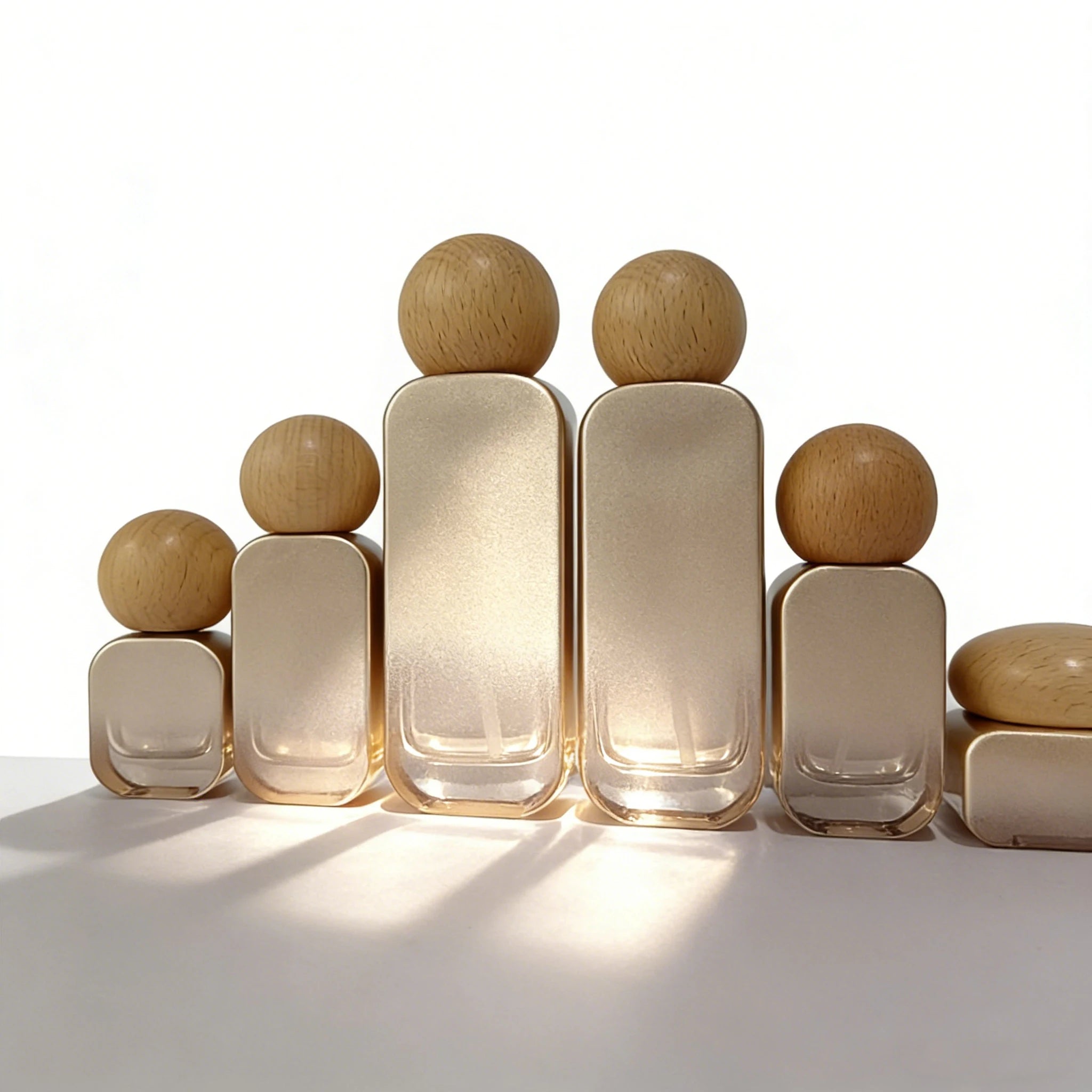 Custom 20ml 30ml 50ml 100ml 120ml Glass Lotion Pump Bottle 30g 50g Square Cream Jar Containers Set