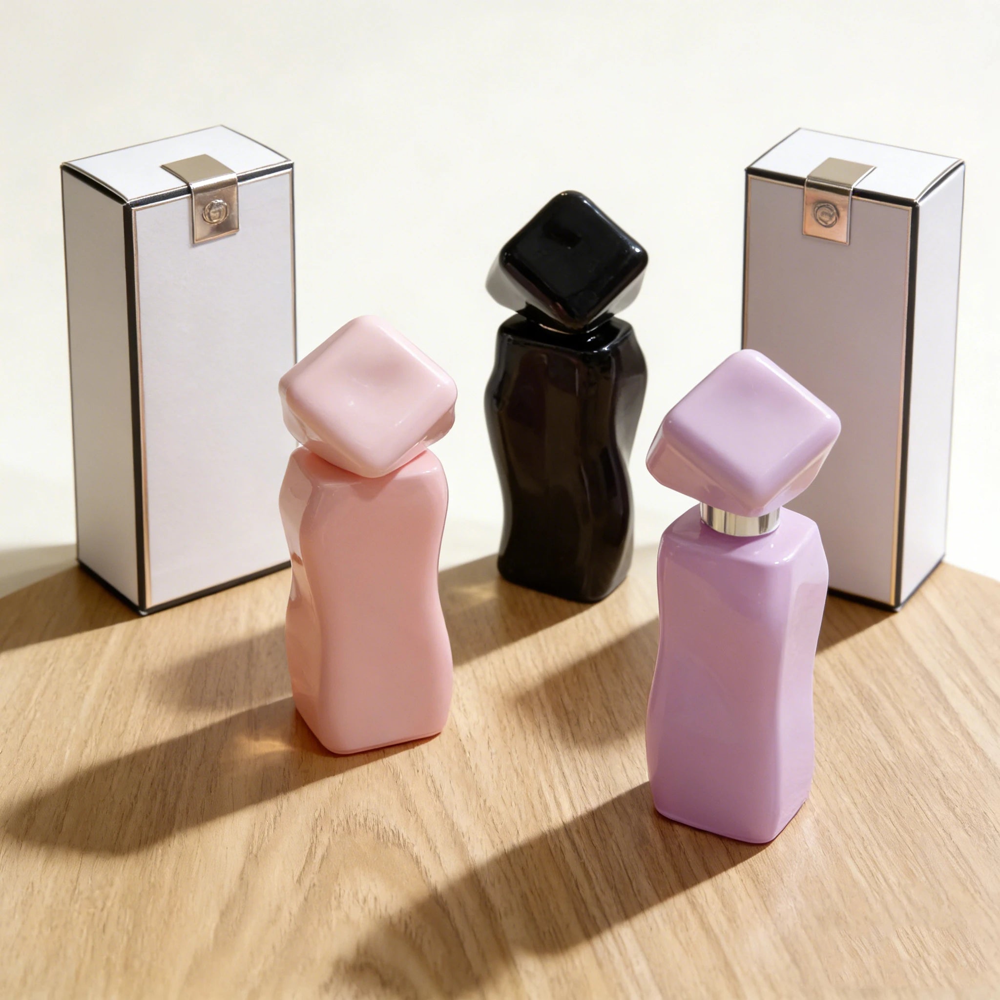 High Quality Luxury Customization 30ml Black White Yellow Purple Pink Multi-color Glass Perfume Bottles for Perfume - 图片 4