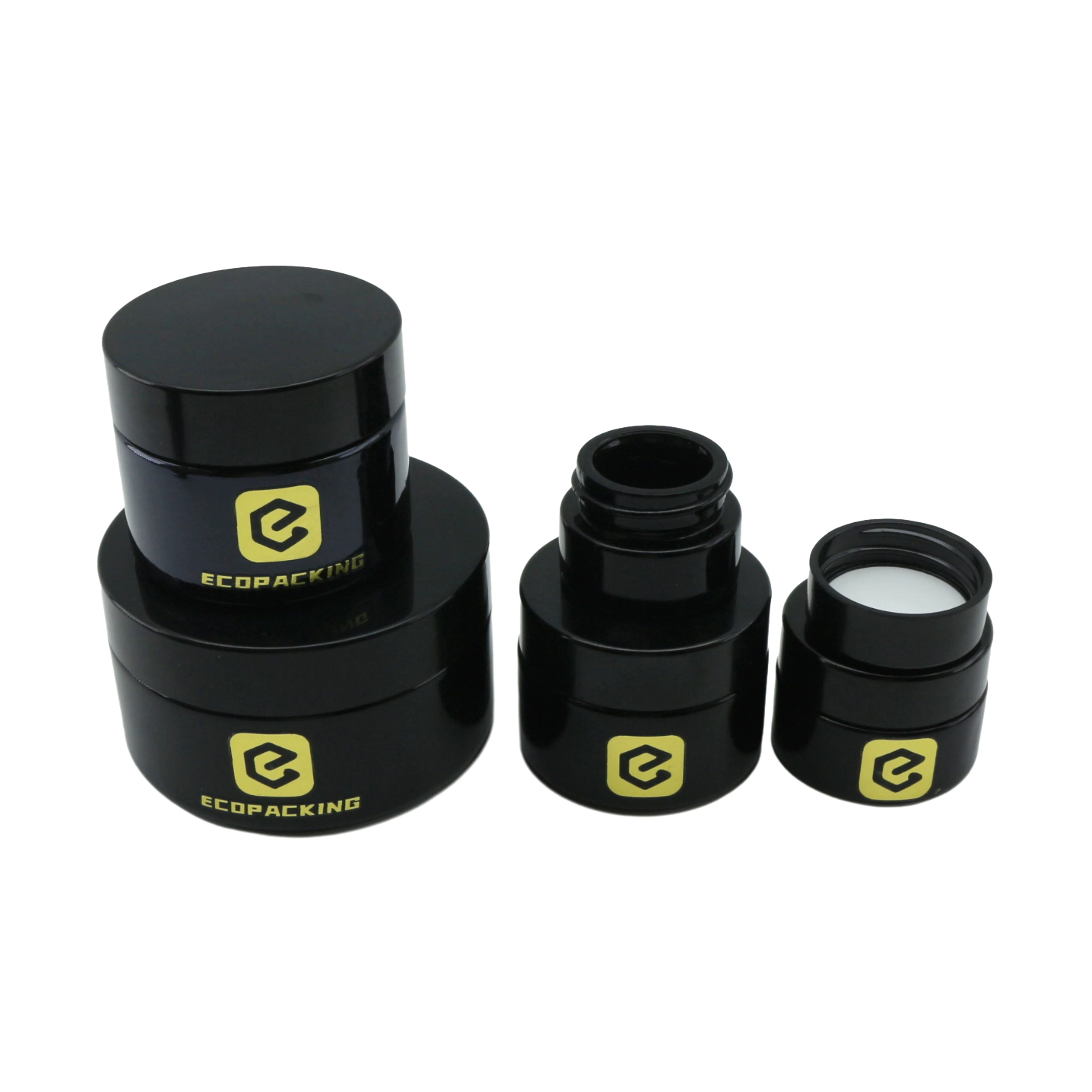 Portable Hand Cream Jar 5ml 15ml 30ml 50ml Uv Black Cream Jars Glass Wide Mouth Container - 图片 5