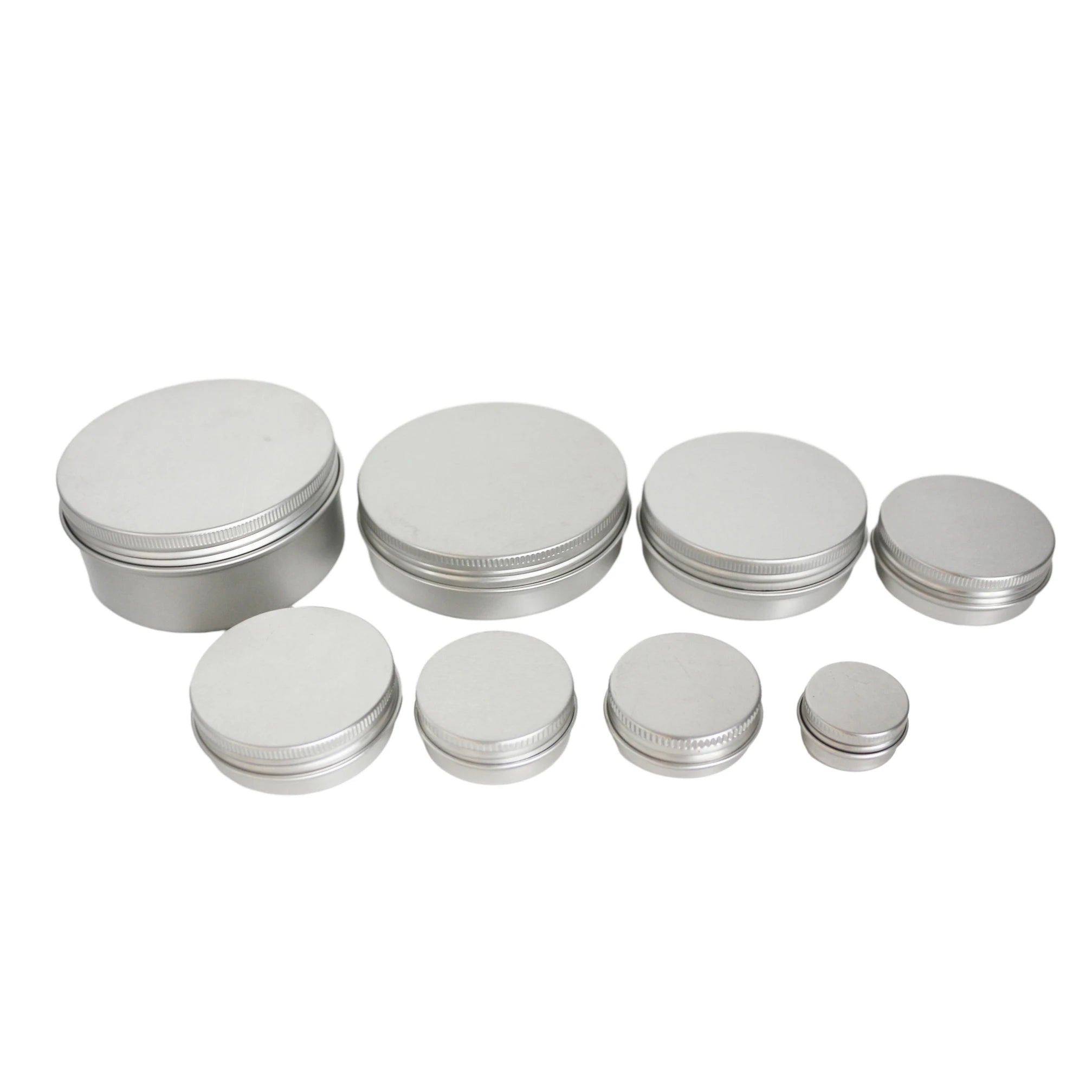 5ml 10ml 15ml 20ml 30ml 50ml 100ml 150ml 200ml 250ml Empty Cosmetic Silver Metal Aluminum Candle Cream Tin Jar for Body Butter - 图片 4