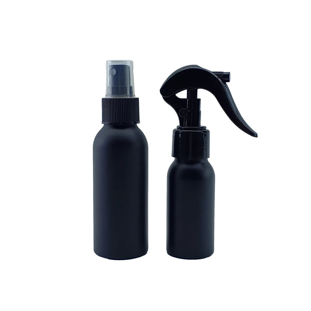 Cosmetic 10ml 30ml 50ml 100ml 200ml 250ml 500ml Empty Black Aluminium Bottle With Trigger Sprayer Metal Cap for Lotions - 图片 3