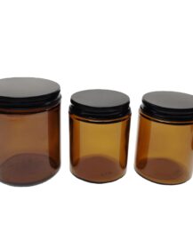 Empty 50ml 100ML 250ML 500ML Clear Amber Glass Candle Jar with Black Gold Aluminum Metal Lids Empty Jars for Candles