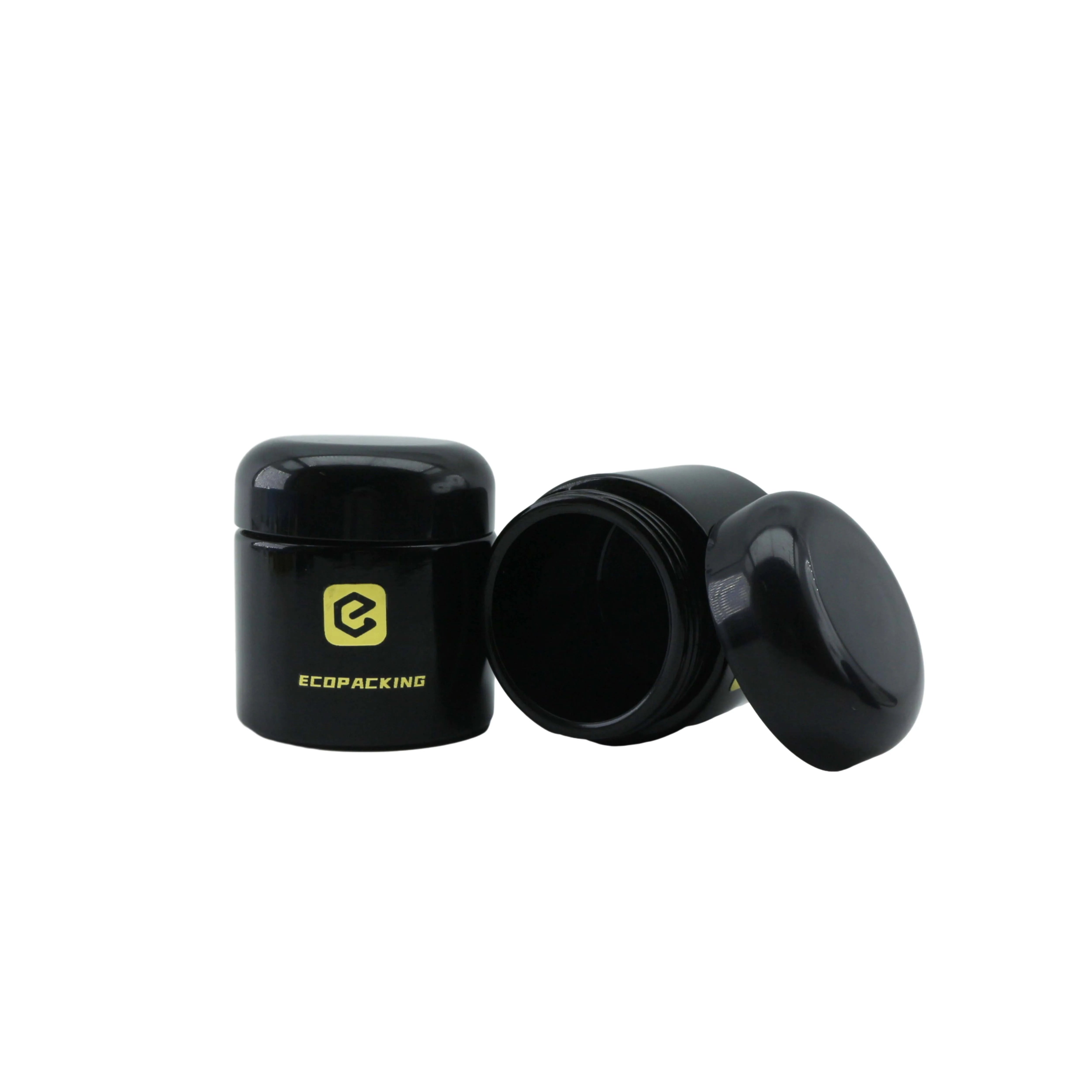 Luxury UV Black Violet Glass Jar 100g Plastic Cap Skin Care Face Cream Concentrate Cosmetic Jar - 图片 6