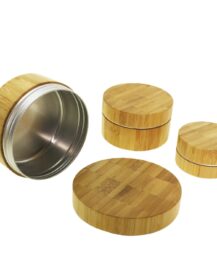 Custom 5g 10g 15g 30g 50g 100g 200g Cosmetic Lip Balm Wax Face Cream Luxury Bamboo Aluminum Jar with Lid B888