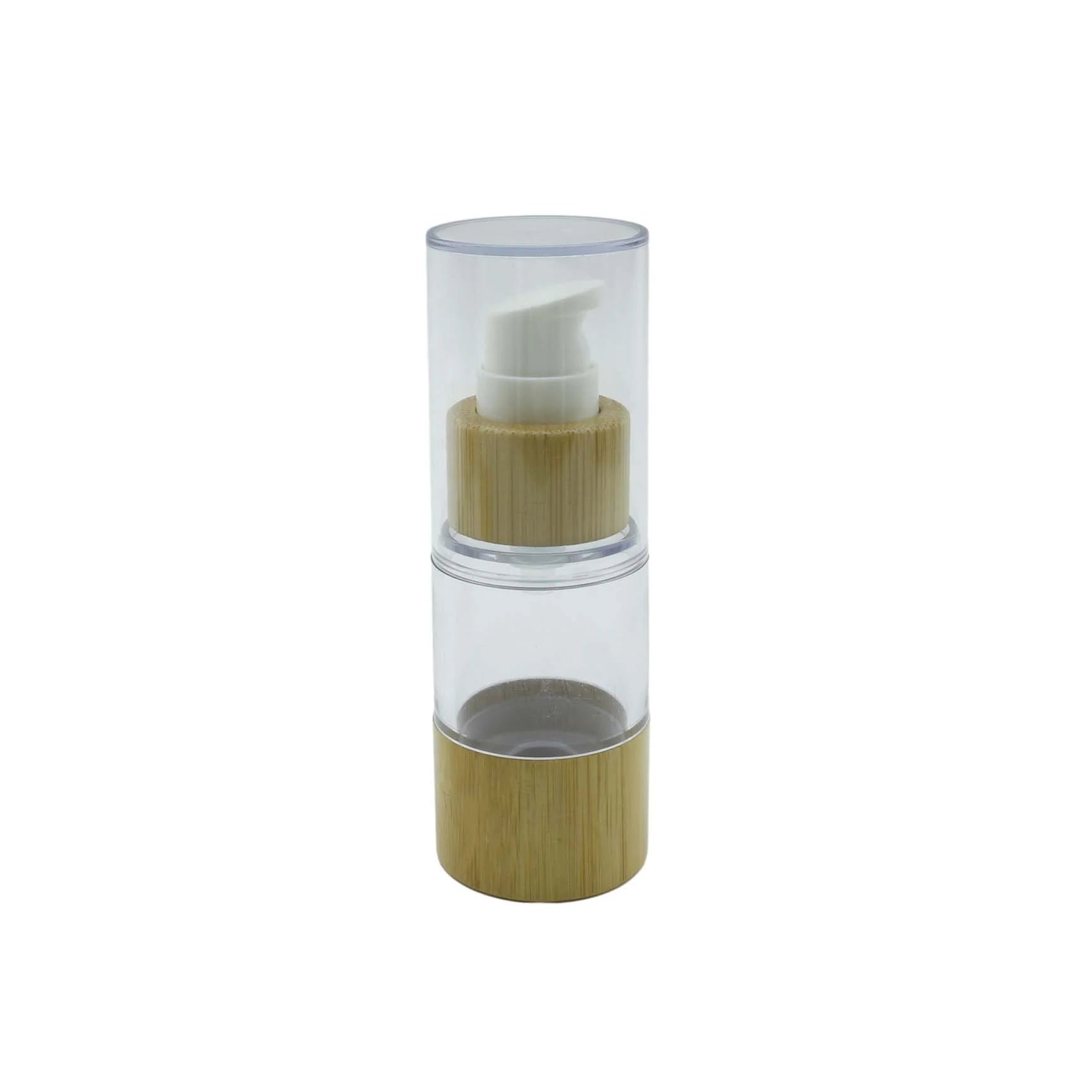 Hot Sale 100ml Custom White Bamboo Airless Pump Bottle clear Plastic Cream Bottle - 图片 4