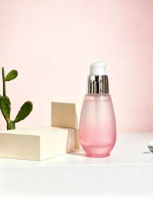 Colorful 30ml Thickened Glass Pump Dispensers Leakproof Empty Lotion Bottles for Cosmetic Skincare Care Products