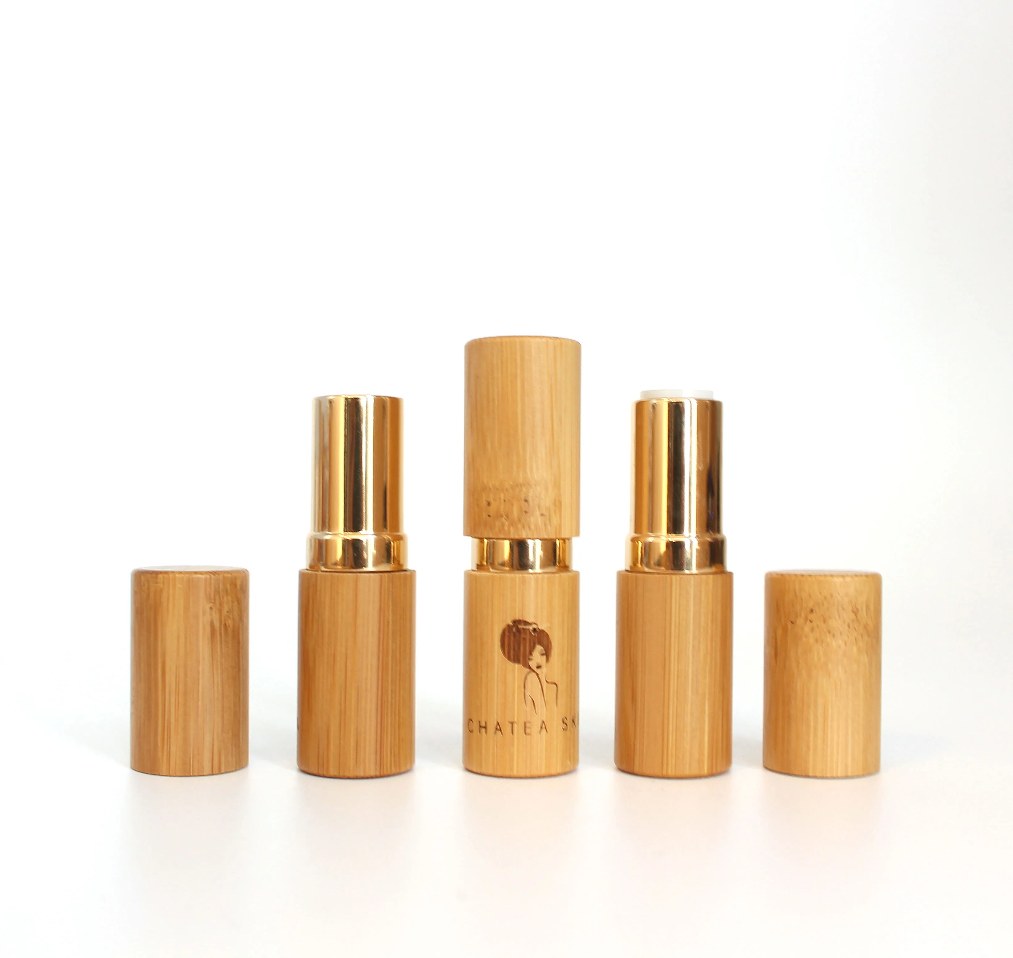 Custom Logo Refillable Wooden Twist up Lip Balm Bamboo Lipstick Tube Cosmetic Packaging N888 - 图片 4