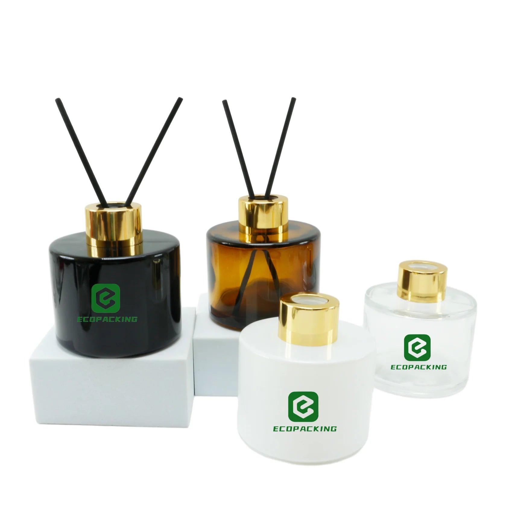 Factory Custom Essential Oil Perfume Aromatherapy Glass Bottle 100ml Round Amber Reed Diffuser Bottle Aroma - 图片 7