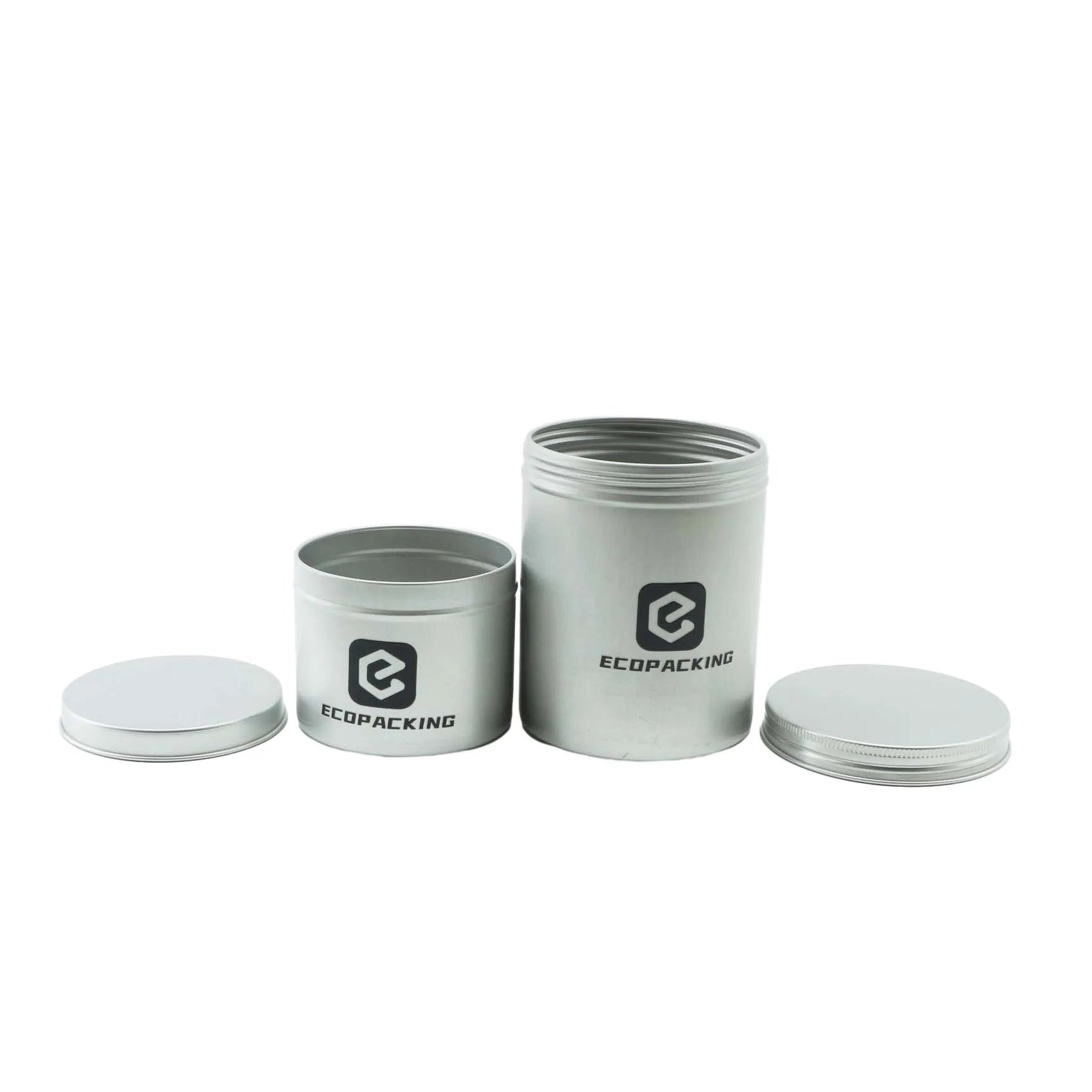 150g 180g 200g 250g 500g Silver Cosmetic Aluminium Tin Jar Container with Screw Cap Custom Color Custom Print
