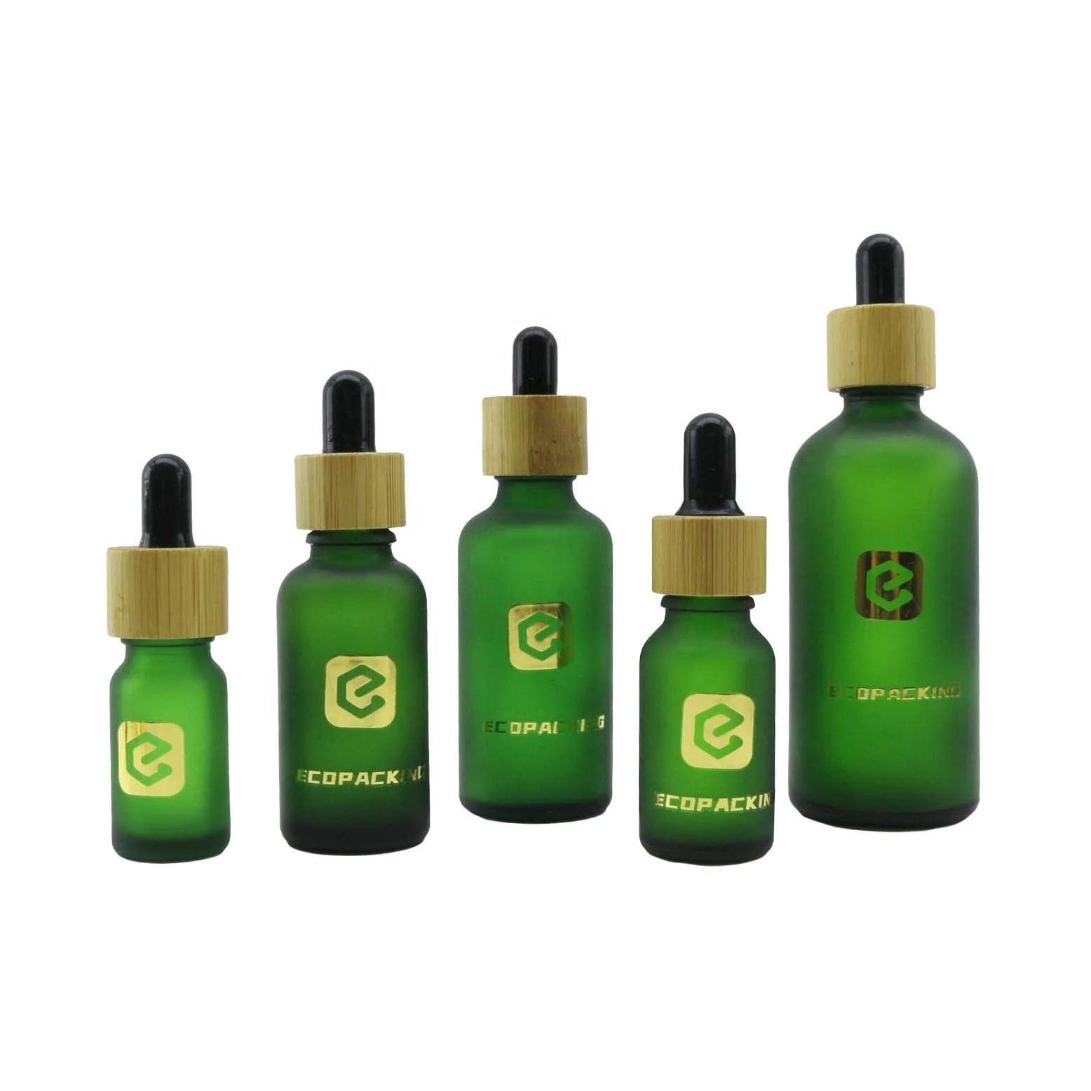 Cosmetic Oil Bottle Packaging 5ml 10ml 15ml 20ml 30ml 50ml 100ml Frosted Green Glass Dropper Bottle C888 - 图片 6