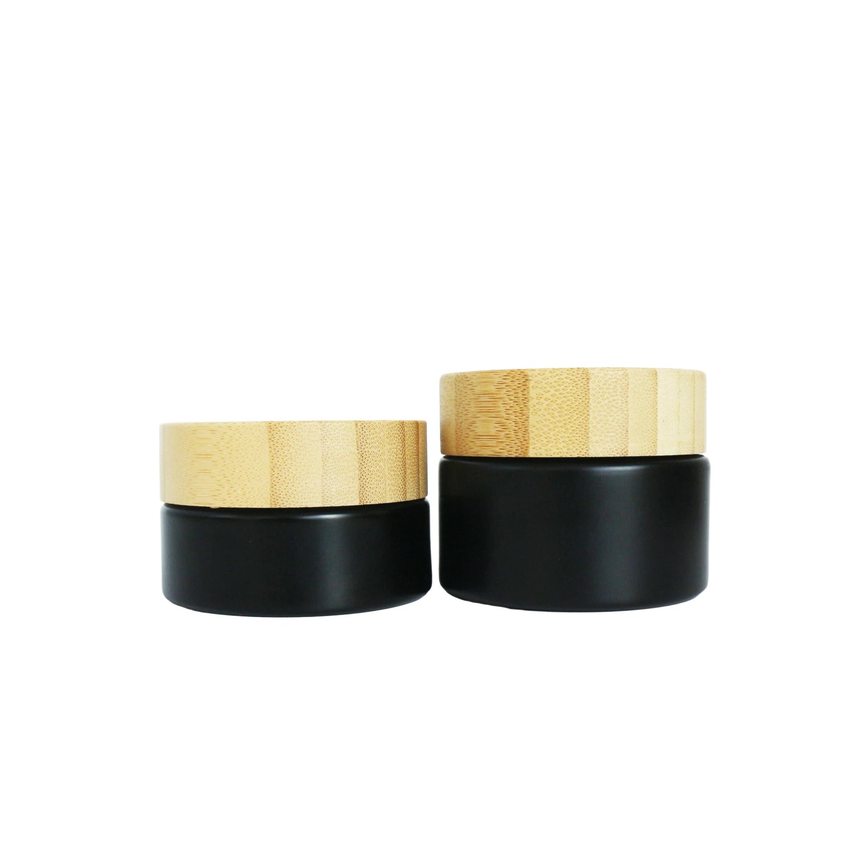 Matte Black Luxury Cosmetic Glass Cream Candle Jar with Bamboo Lid for Lip Balm Body Scrub Packaging 15ml 30ml 50ml - 图片 4