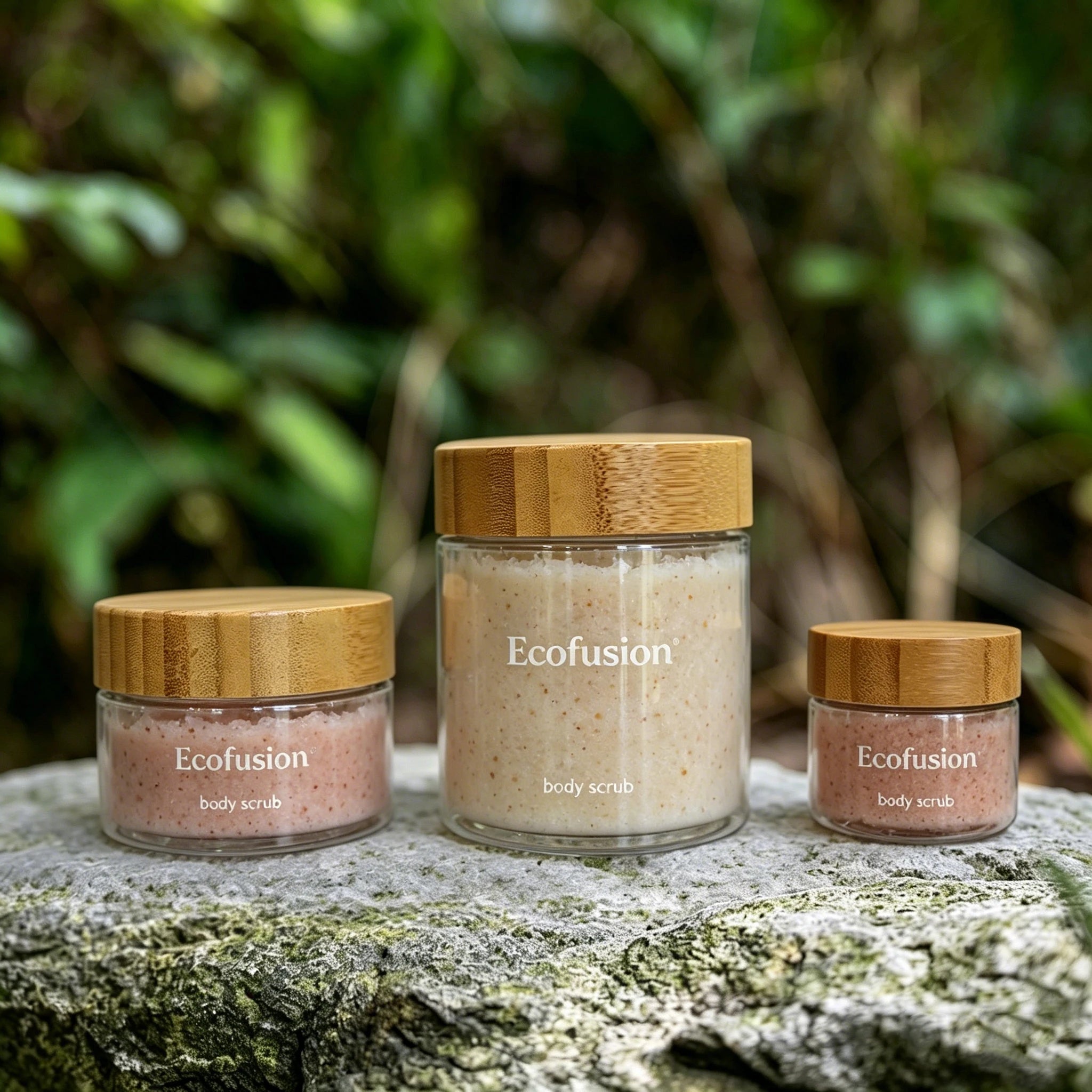 Eco Friendly Skincare Body Scrub PET Plastic Cosmetic Butter Cream Jar with Bamboo Lid Packaging - 图片 3