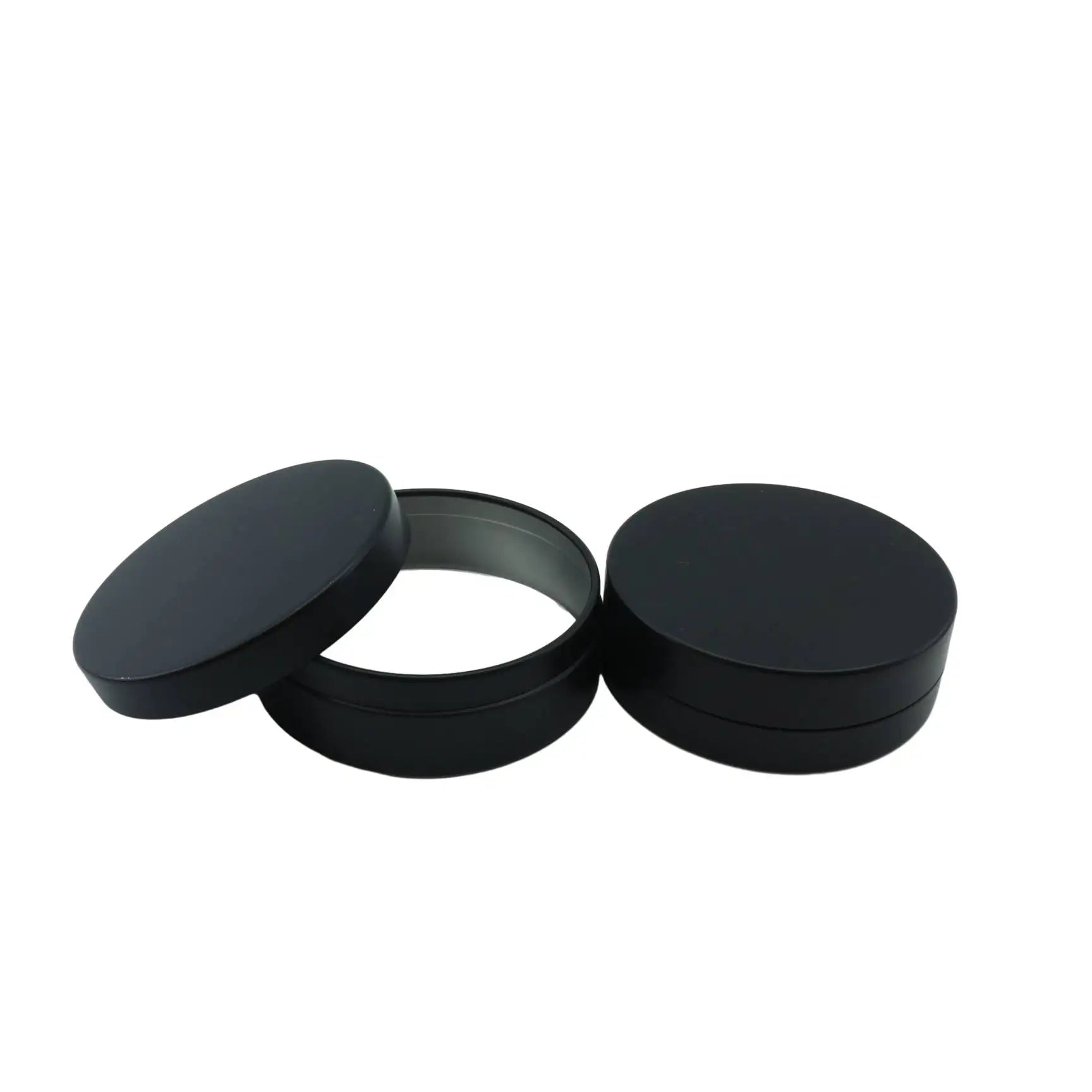 10ml 15ml 30ml 60ml 100ml 1oz 2oz Tin Box Round Screw Top Black Metal Tins Aluminum Cream Jar for Beard Balm - 图片 6