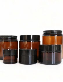 Empty 30g 50g 100g 1oz 2oz 4oz 8oz 16oz Face Cream Cosmetic Amber Glass Jars with Lid