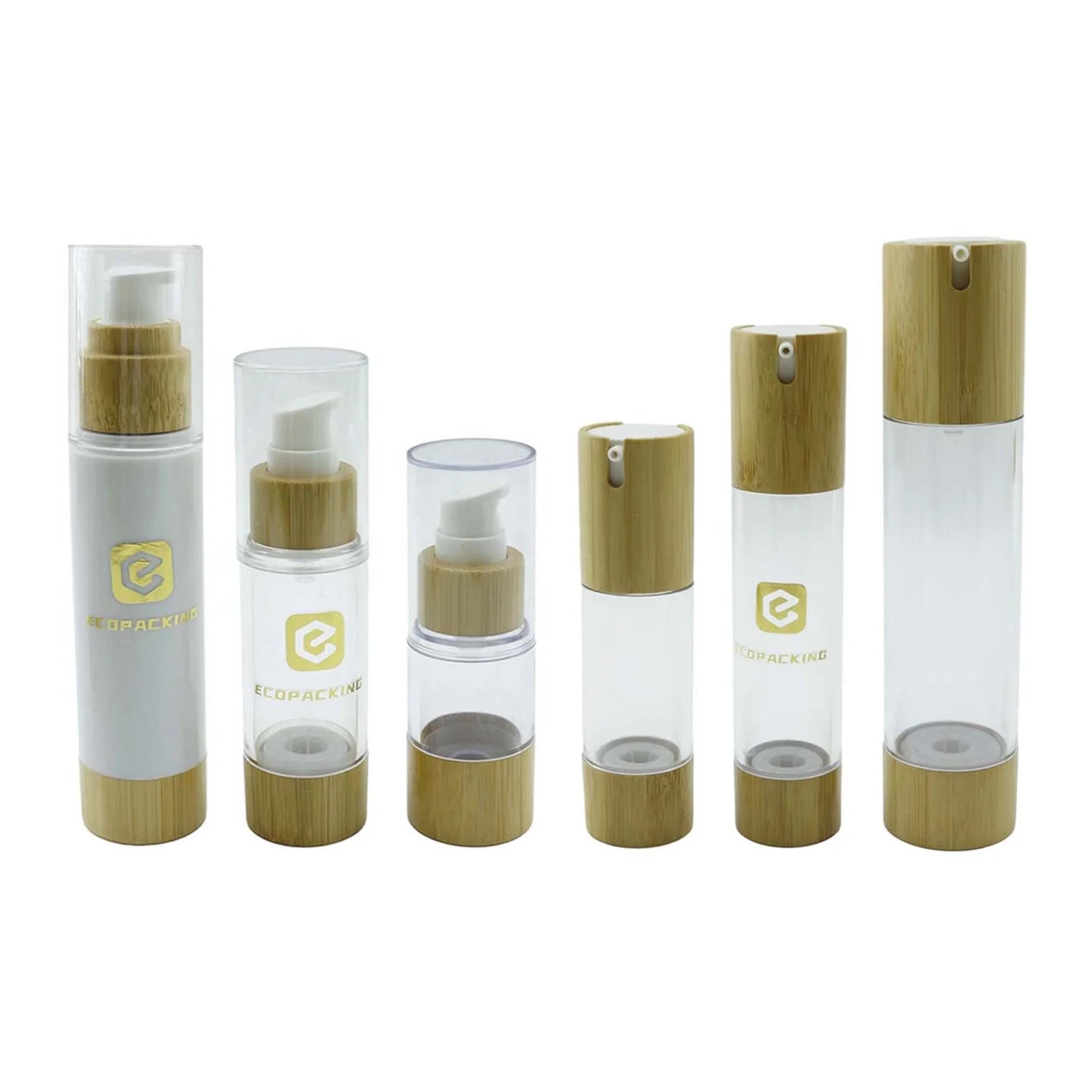 Eco Friendly Airless Lotion Pump Bottle 15ml 30ml 50ml 100ml Bamboo Plastic Bottles - 图片 6